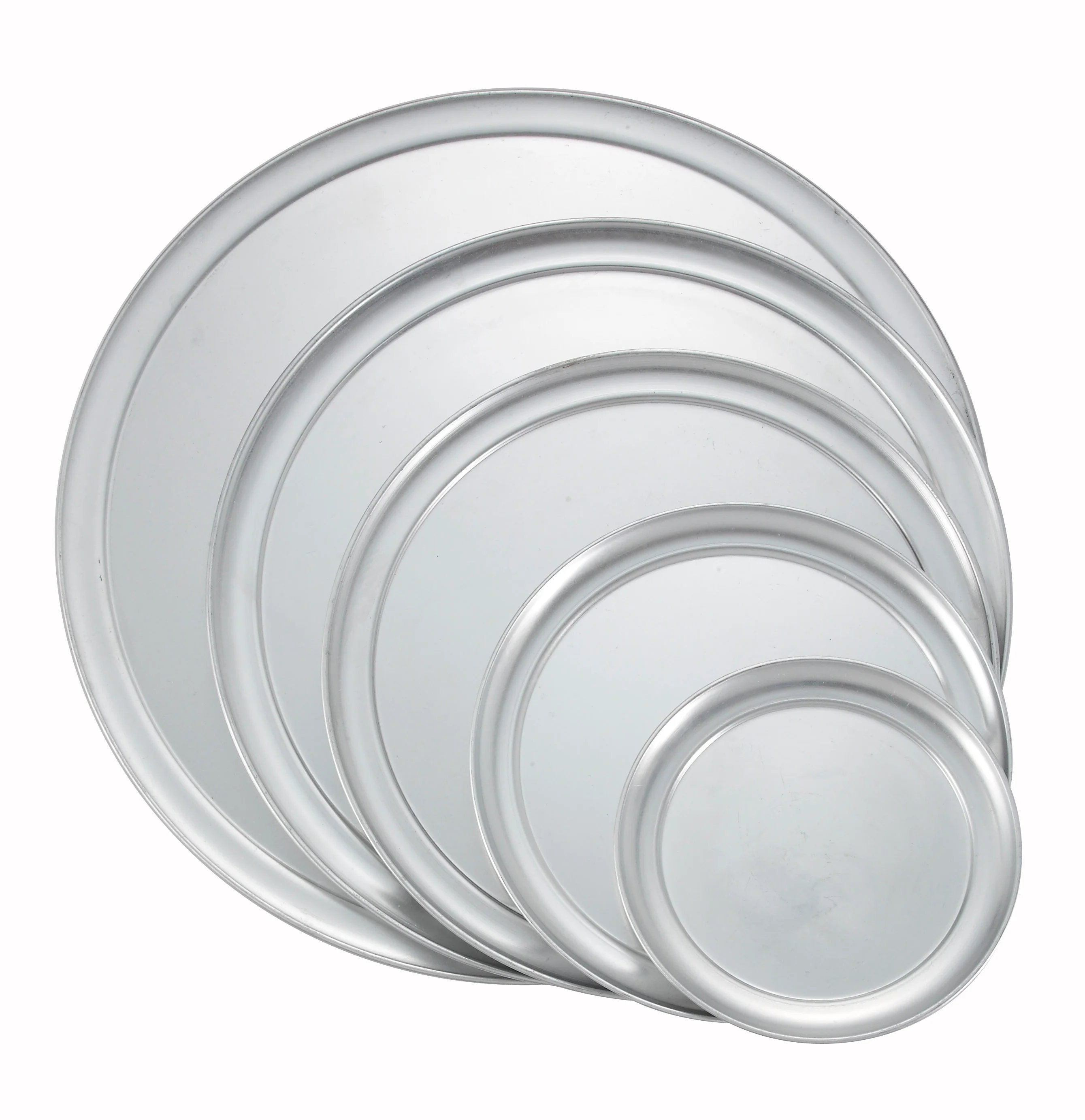 Winco APZT-17 17 Inch Diameter Pizza Pan Round Aluminum Wide Rim - Image 2