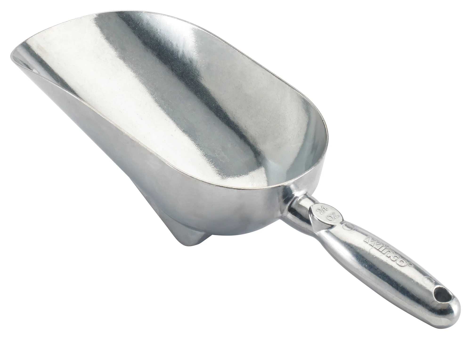 Winco AS-24 24 Oz Aluminum Scoop Hand Wash Only Restaurant Supply