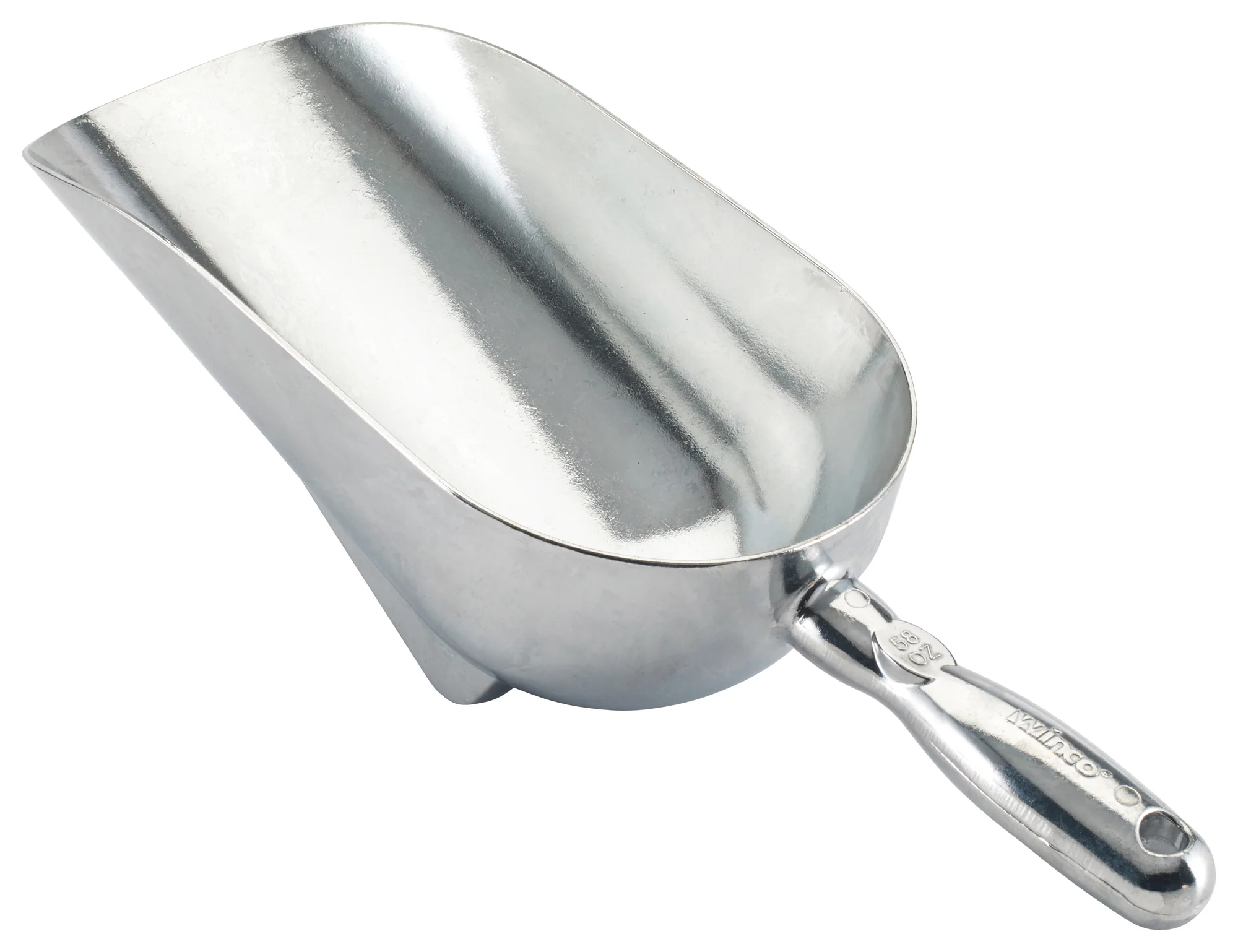 Winco AS-58 58 Oz Aluminum Scoop Hand Wash Only Utility Tool - Image 2