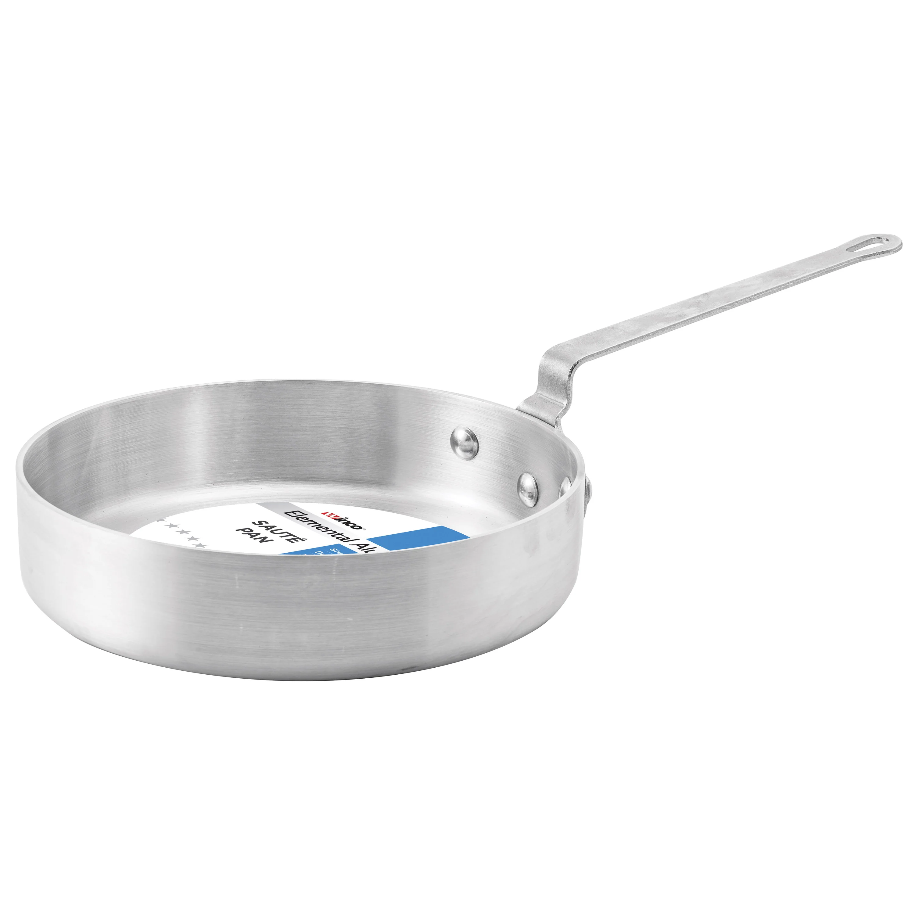 Winco ASET-3 3 Quart Aluminum Saute Pan NSF 10-3/8 Inch Diameter Riveted Handle - Image 2