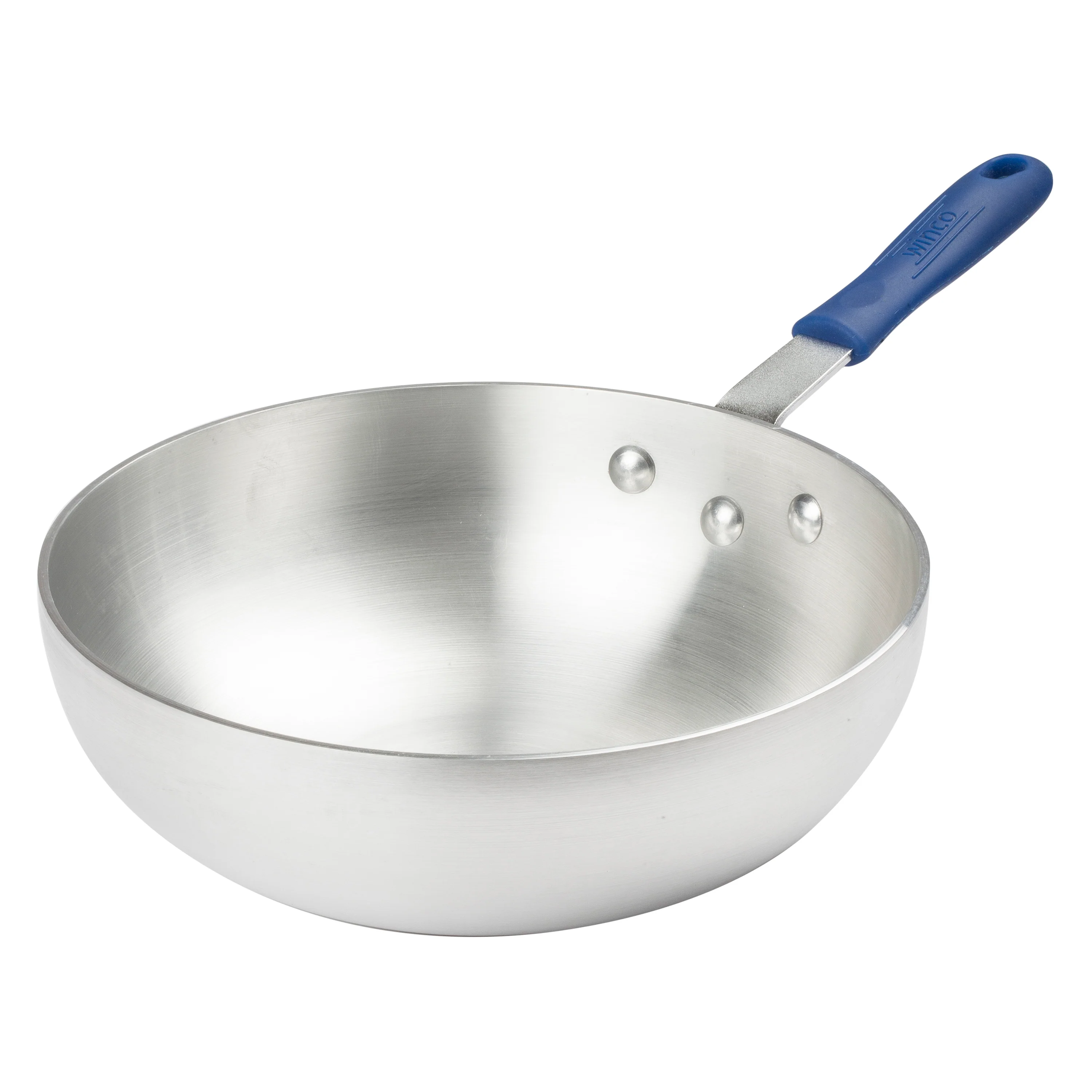 Winco ASFP-11 11 Inch Diameter Stir Fry Pan with Heat Resistant Silicone Handle Aluminum - Image 2
