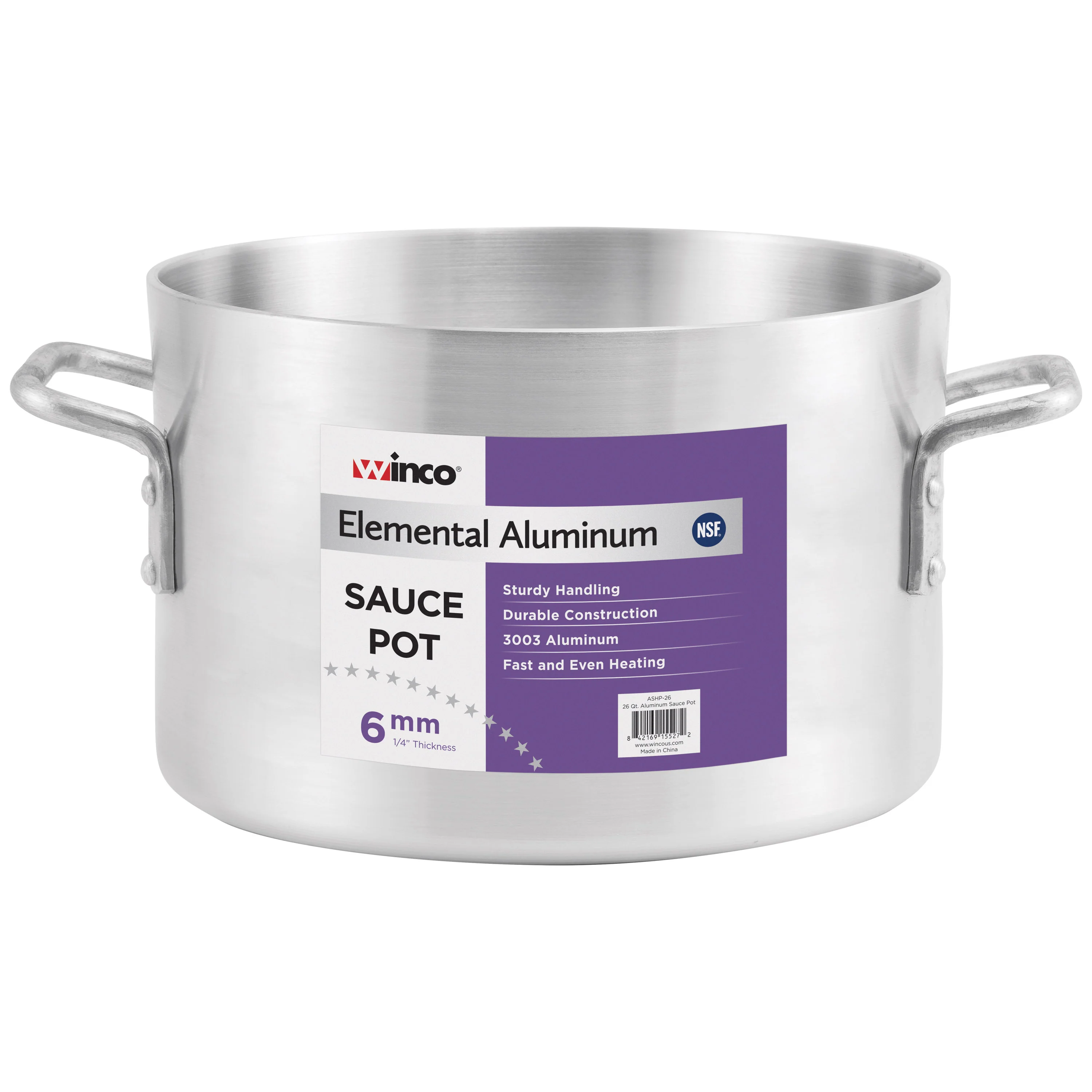 Winco ASHP-40 40 Qt Sauce Pot 18-1/4 Inch Aluminum Riveted Handle NSF - Image 2