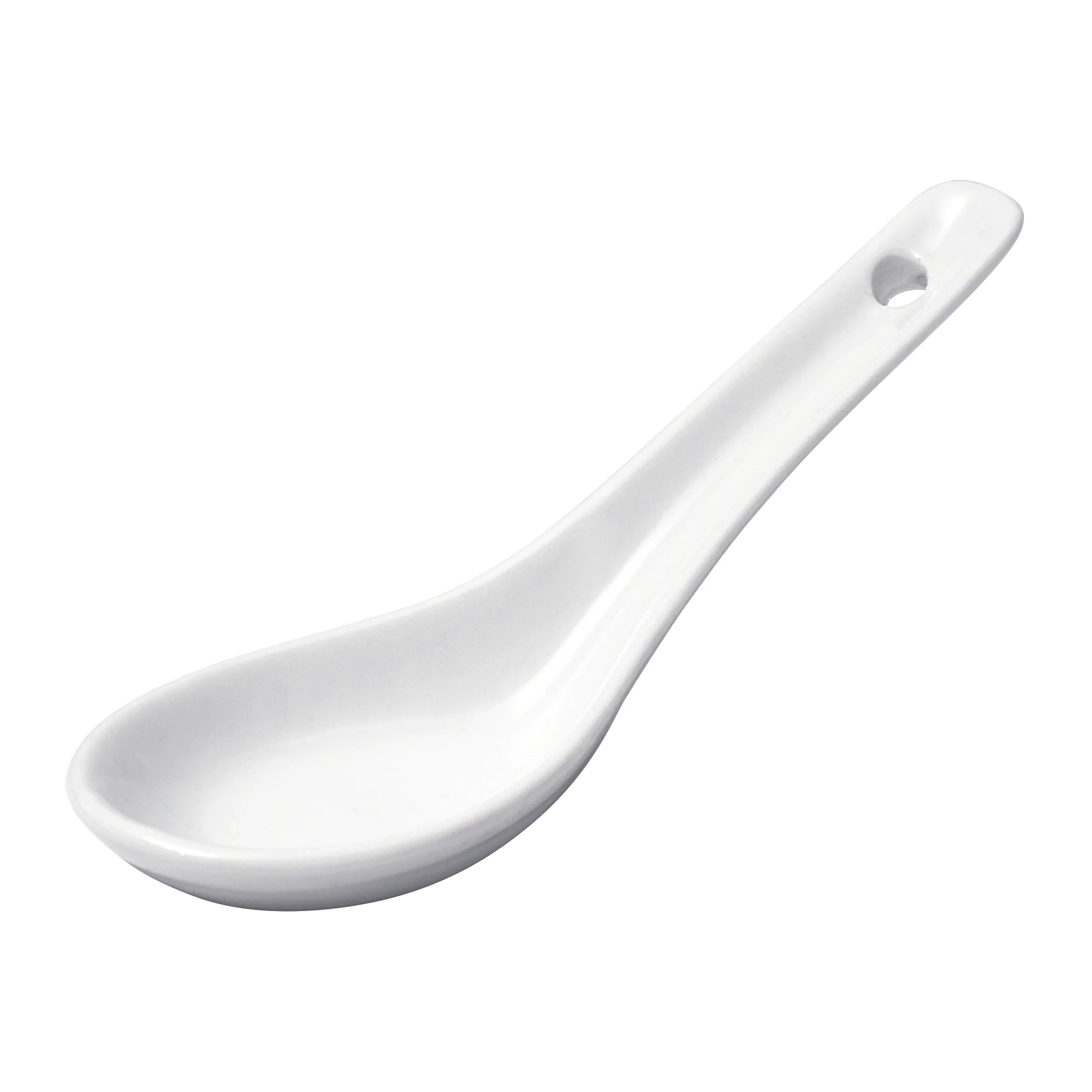 Winco ASS-55 Soup Spoon 5-1/2"L X 2"W X 1/2"H Porcelain - Image 2