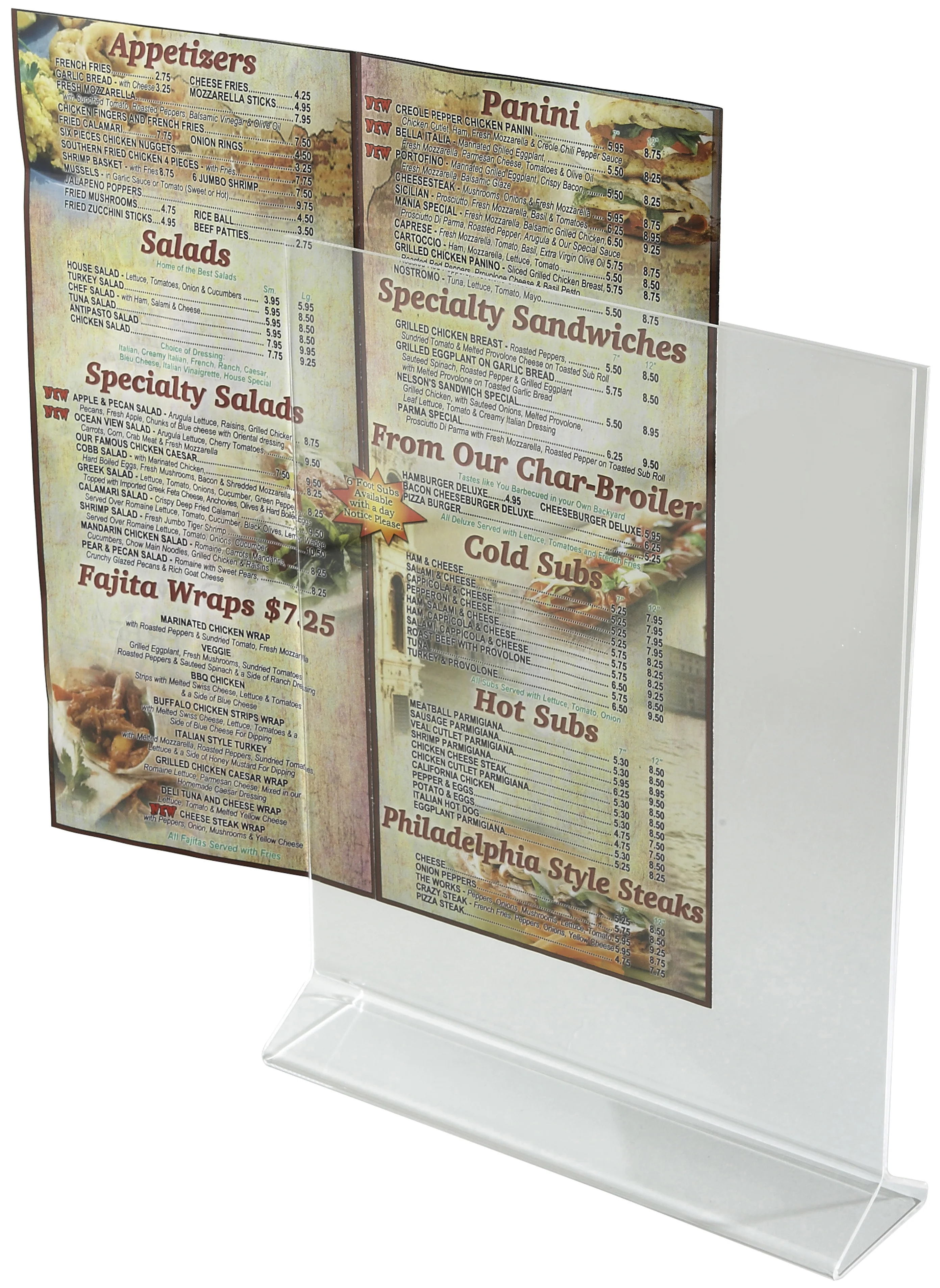 Winco ATCH-811 8 Inch Menu Card Holder Acrylic with Transparent Finish - Image 3