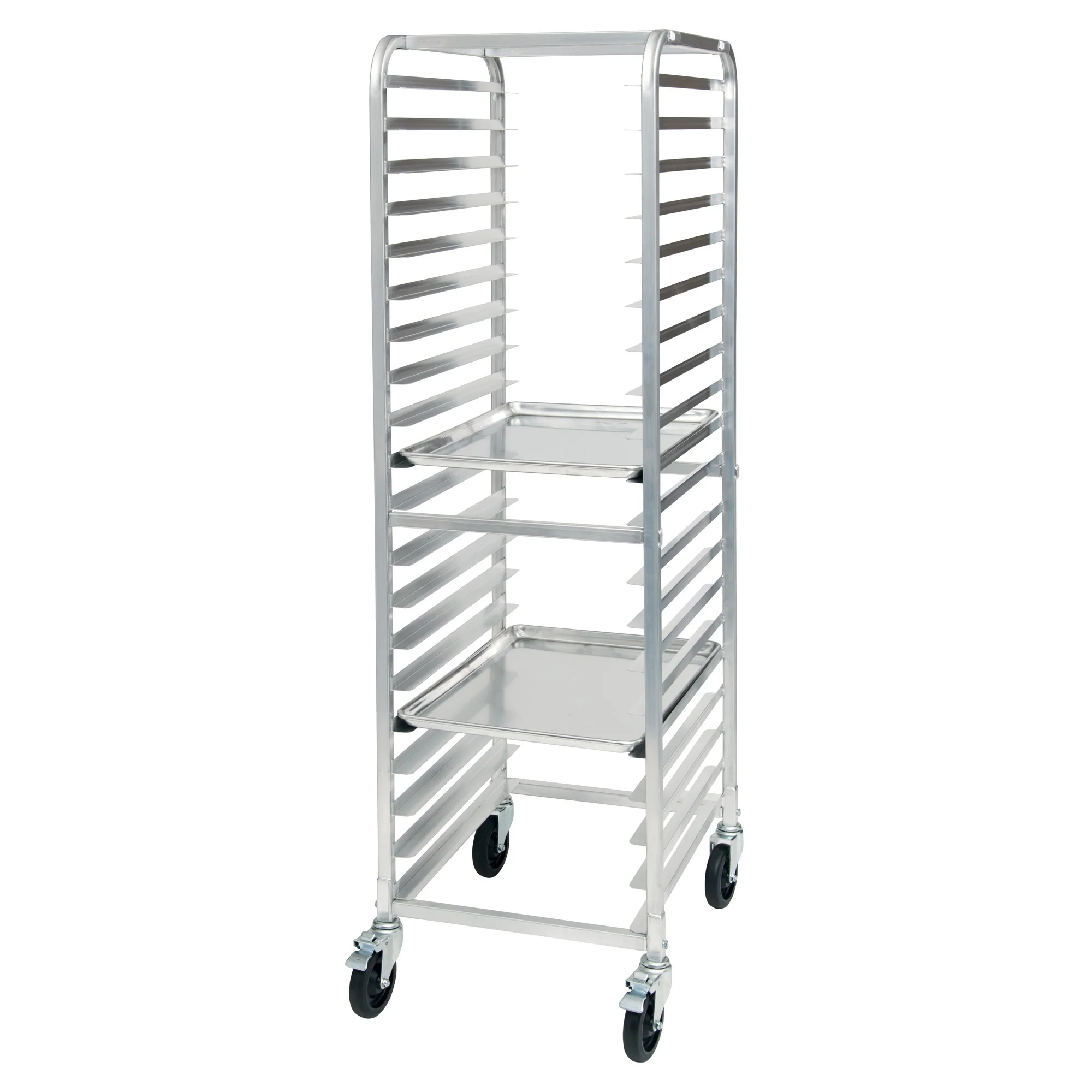 Winco AWRK-20 21 Inch Mobile Full Height Sheet Pan Rack Aluminum 800 lb Capacity - Image 3