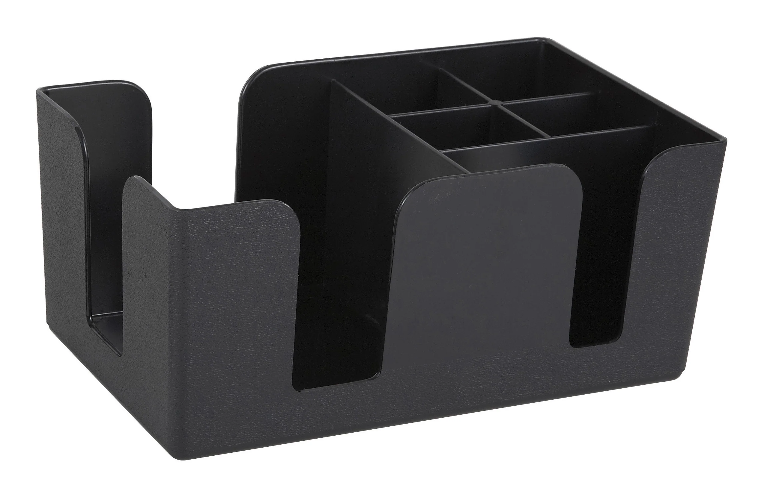 Winco BC-6 Plastic Bar Caddy NSF Approved BPA Free 6 Compartment Black - Image 2
