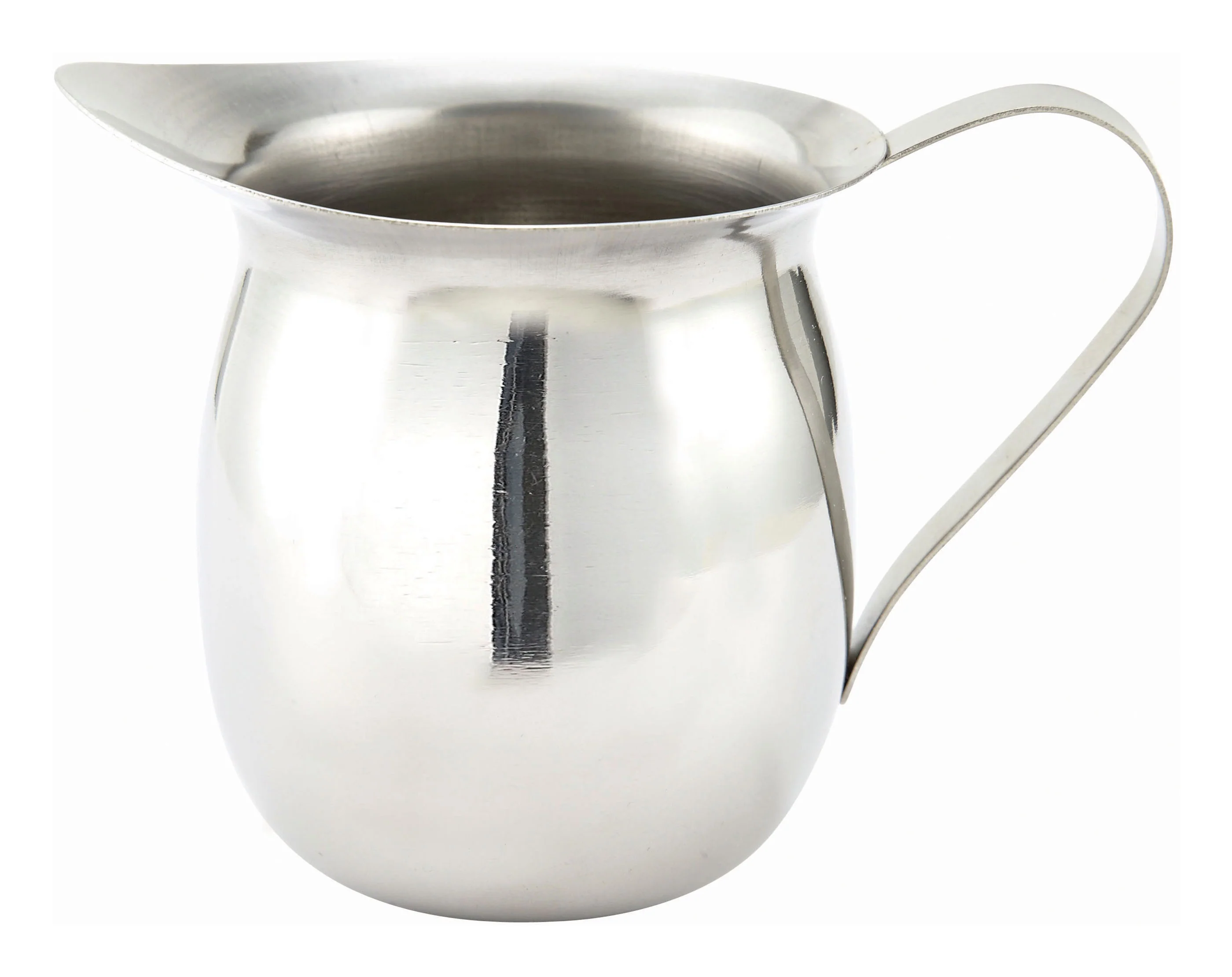 Winco BCS-8 8 Oz Metal Creamer with Handle Stainless Steel - Image 2