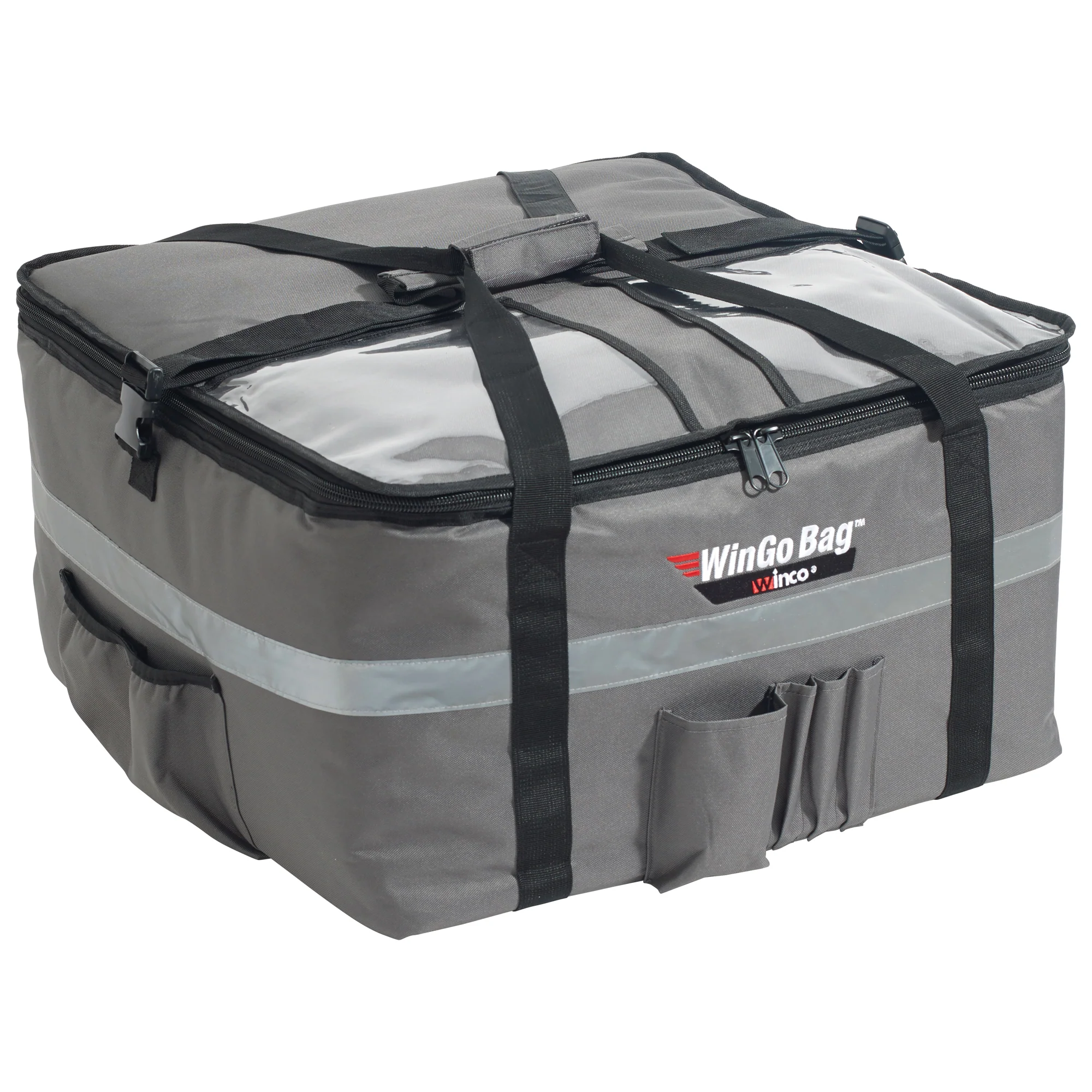 Winco BGCB-2212 22 Inch Waterproof Insulated Catering Bag with Heavy-Duty Straps Gray - Image 2