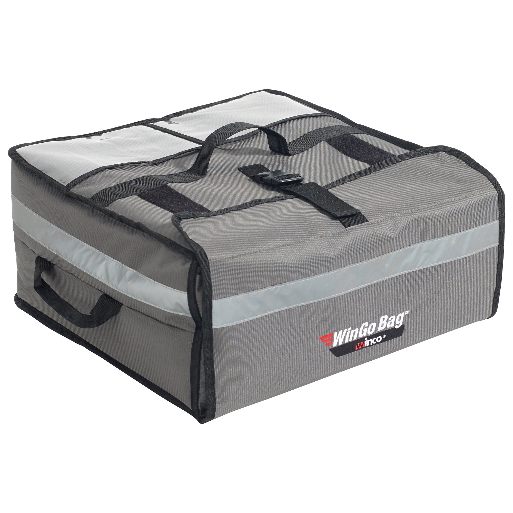 Winco BGPZ-2109 21-1/2 Inch Pizza Delivery Bag with Insulated Design Gray