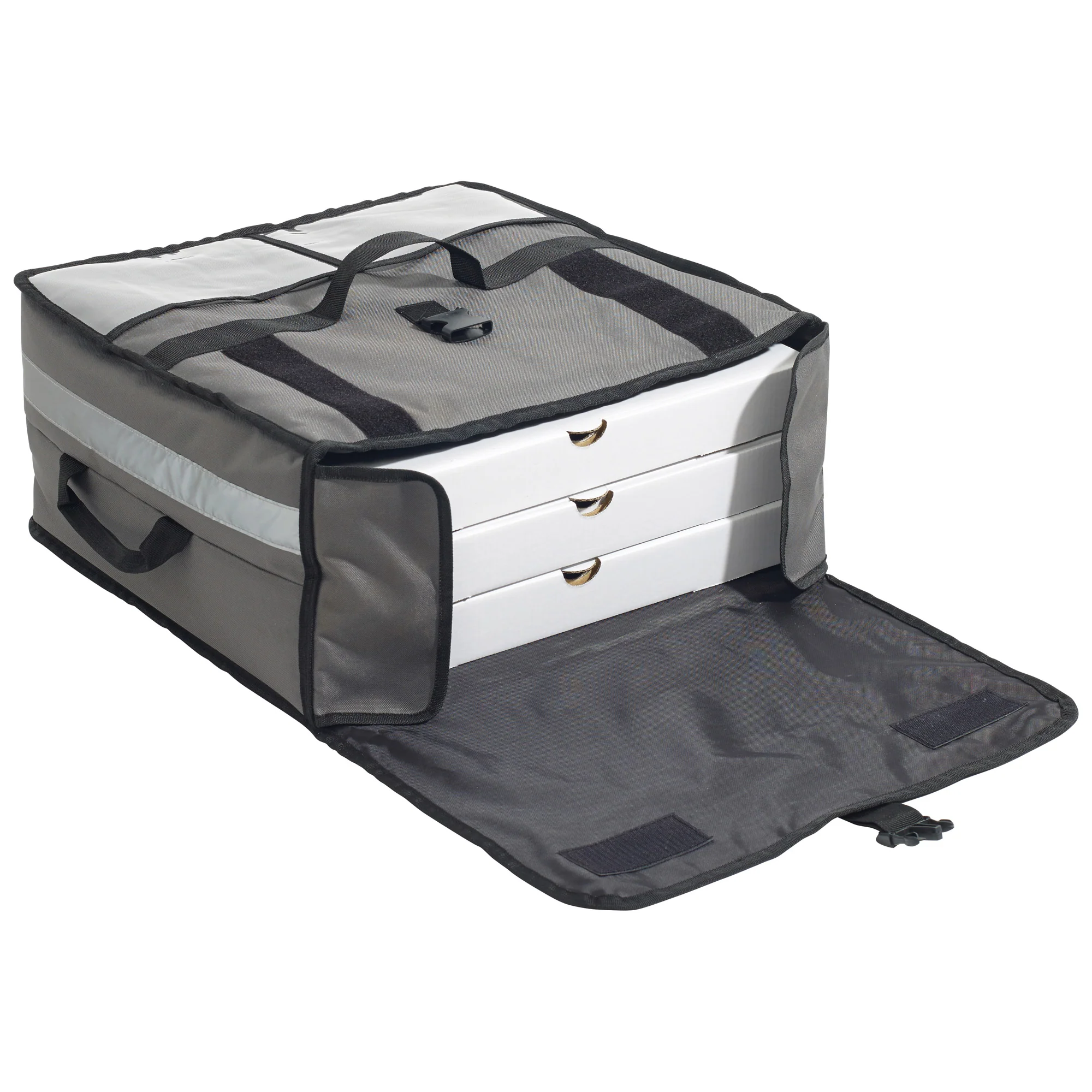 Winco BGPZ-2109 21-1/2 Inch Pizza Delivery Bag with Insulated Design Gray - Image 2