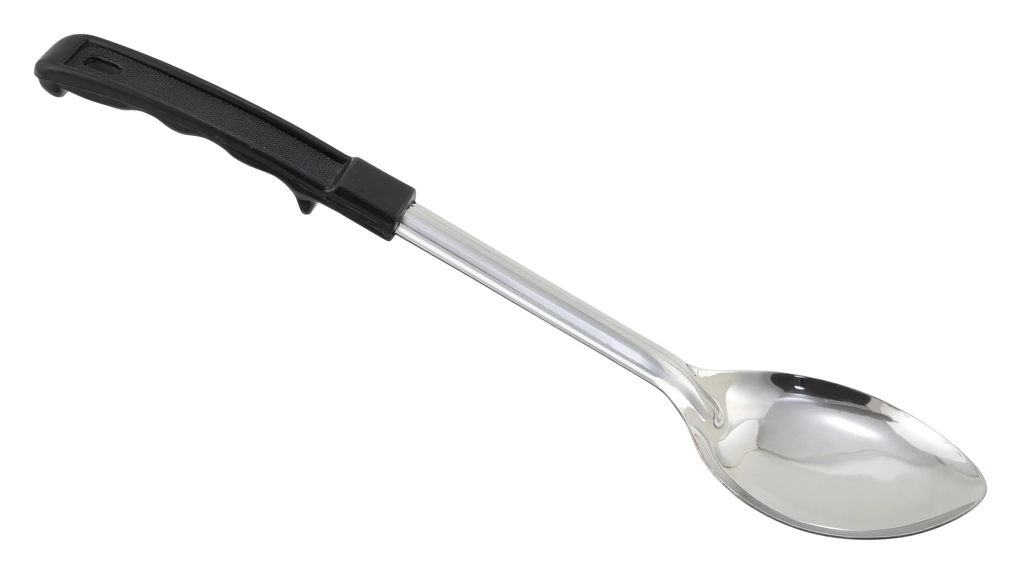 Winco BHON-13 13 Inch Long Basting Spoon Solid Black Plastic Handle Stainless Steel - Image 2