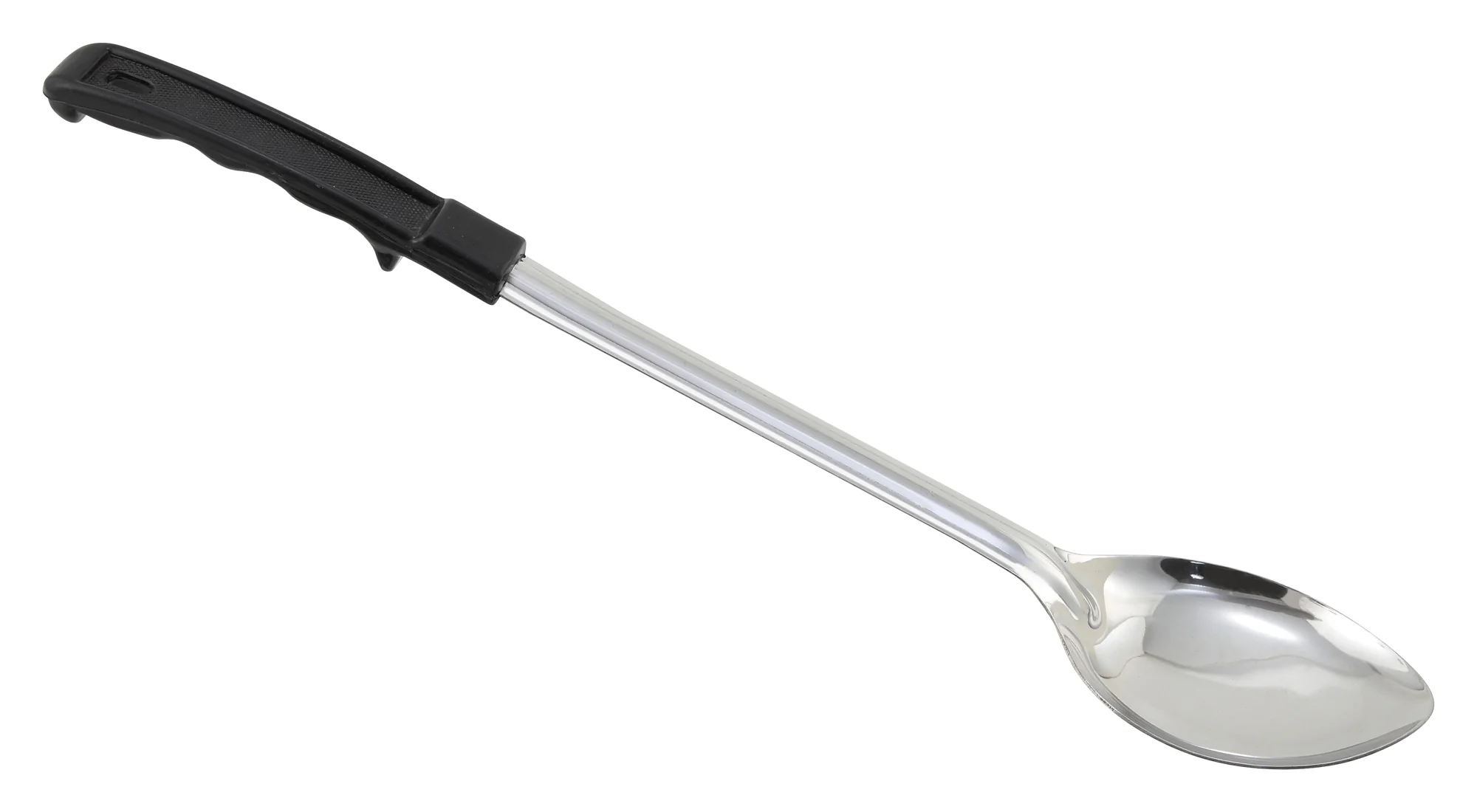 Winco BHON-15 15 Inch Basting Spoon Solid Stainless Steel Black Plastic Handle - Image 2