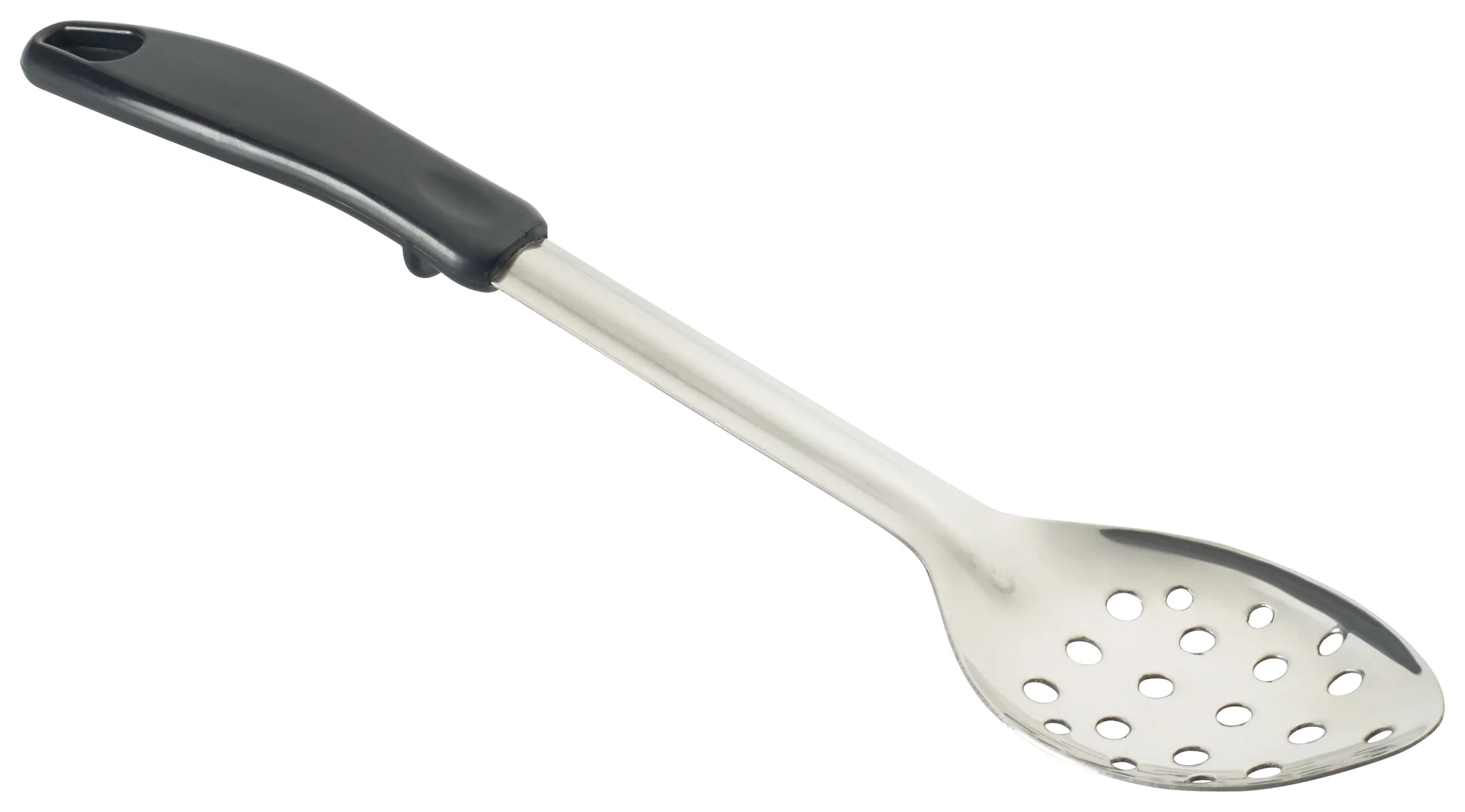 Winco BHPP-13 13 Inch Perforated Serving Spoon Stainless Steel Black Handle - Image 2