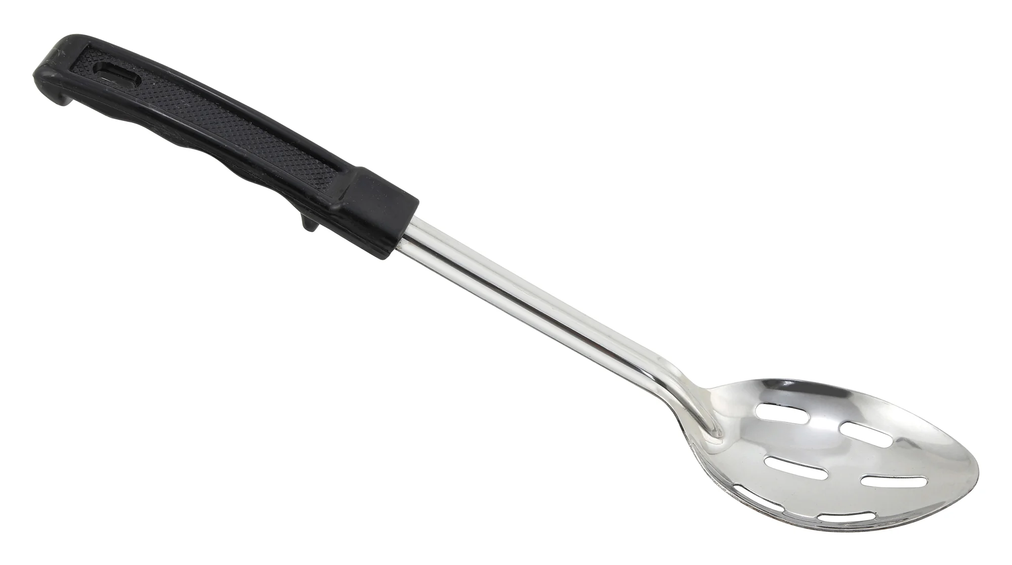 Winco BHSN-13 13 Inch Long Slotted Basting Spoon Stainless Steel Black Handle - Image 2