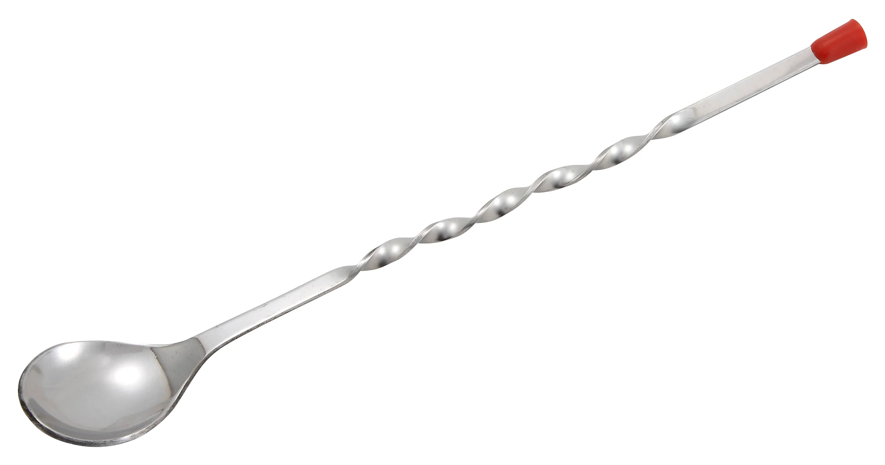 Winco BPS-11 11 Inch Bar Spoon with Red Knob Stainless Steel - Image 2