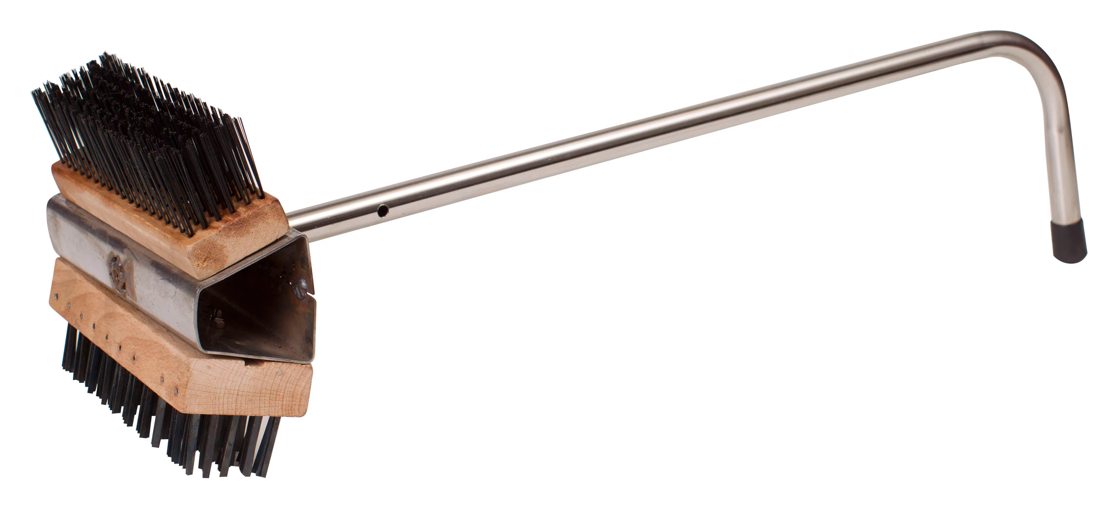 Winco BR-21 8 Inch Dual-Headed Brush Stainless Steel Construction with Wire Bristles - Image 2