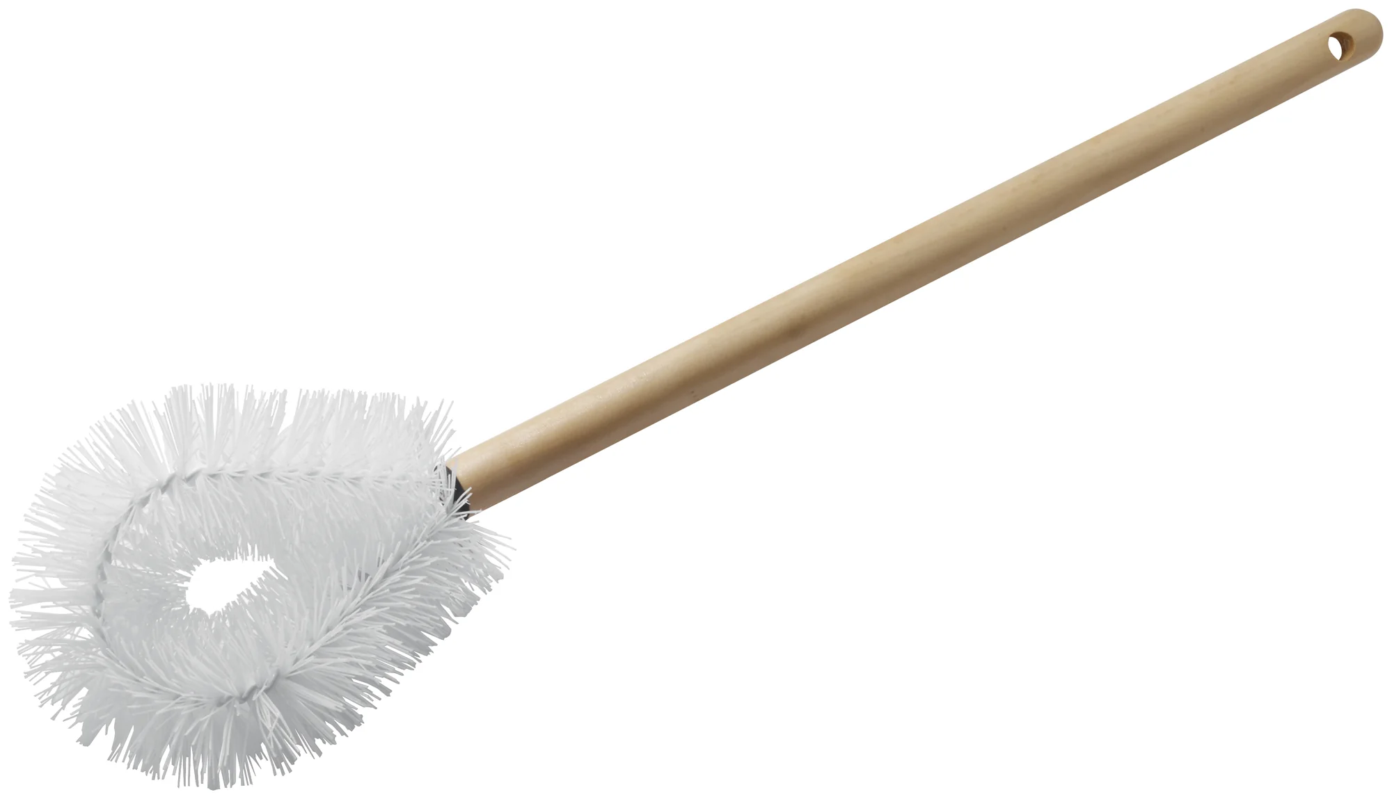 Winco BR-21W 21 Inch Toilet Bowl Brush Wood Handle White Polypropylene Bristles - Image 2