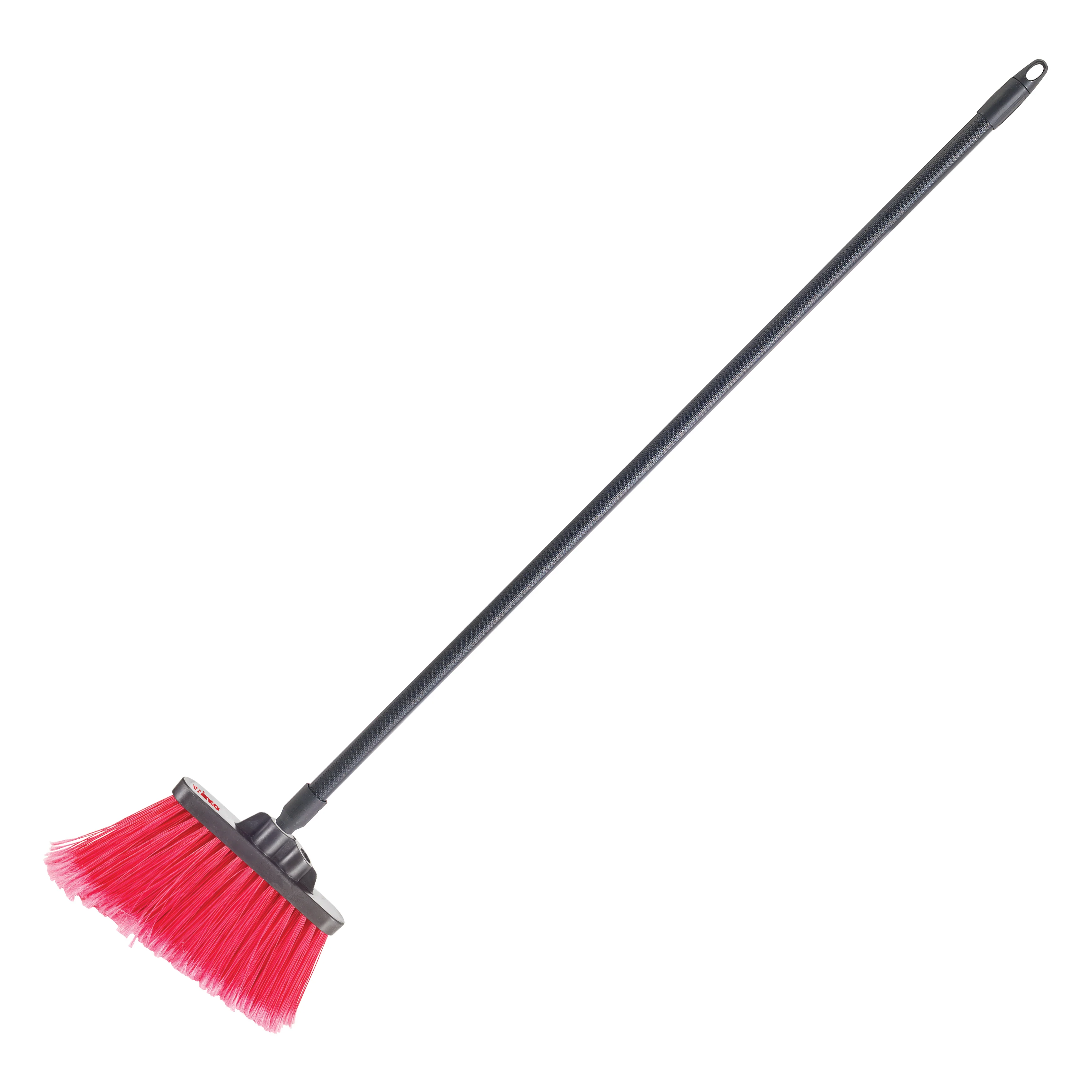 Winco BRAF-9R-H 48”L Angle Broom Medium Duty Fiberglass Handle Red Bristle - Image 4