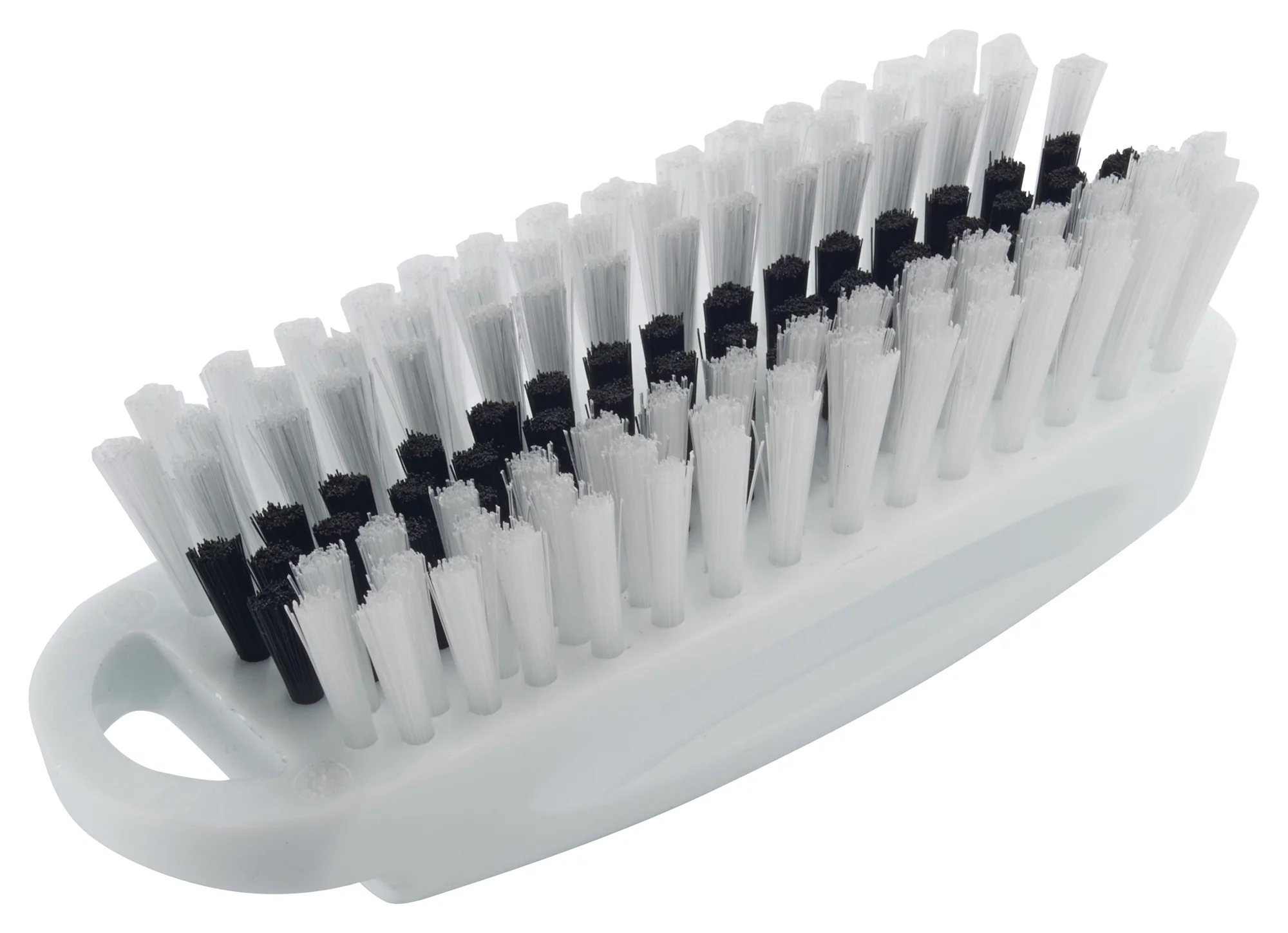 Winco BRN-52 5-3/4 Inch Nail Cleaning Brush Plastic Handle Polypropylene Bristles White and Black - Image 3