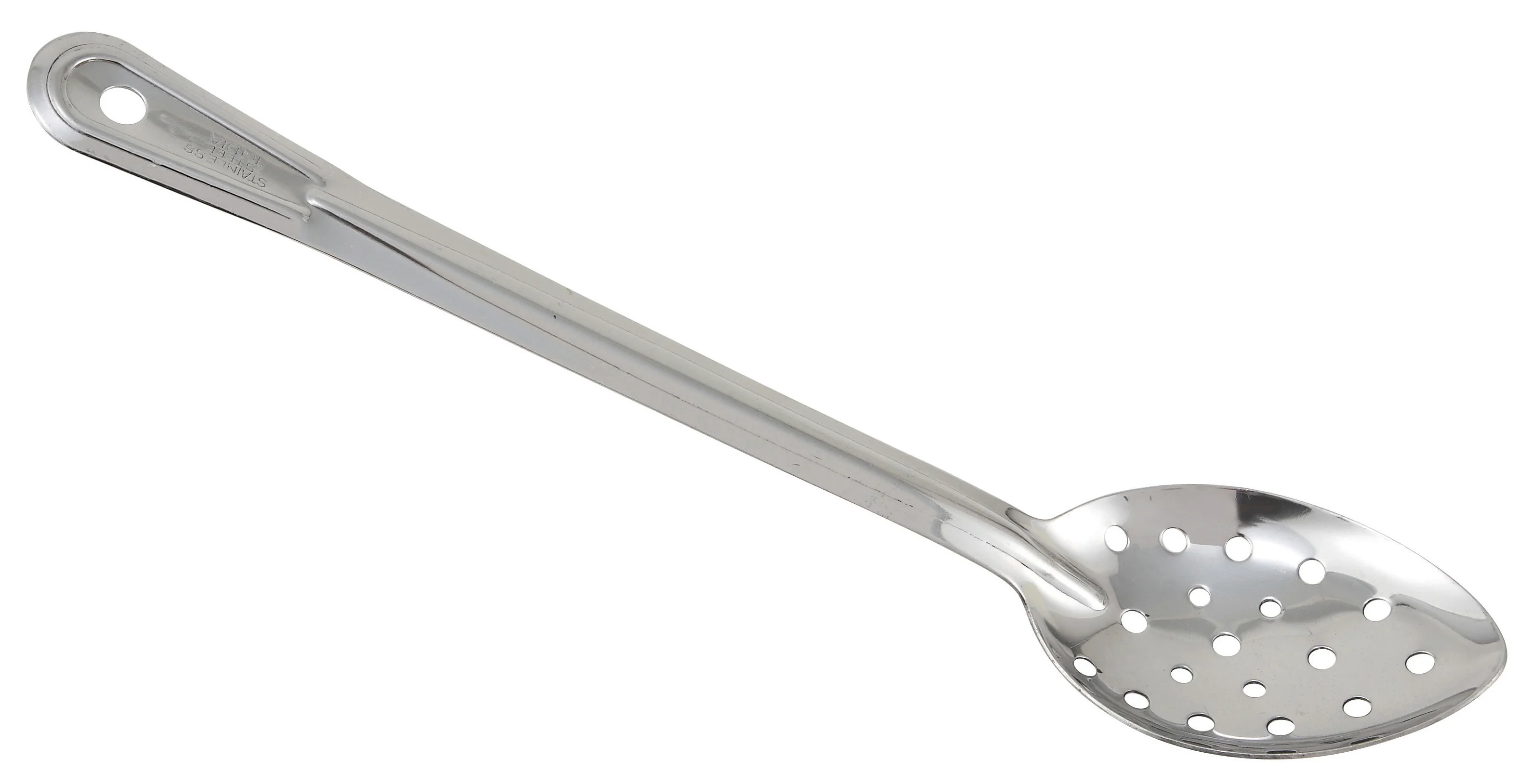 Winco BSPN-11 11 Inch Long Perforated Serving Spoon Stainless Steel with Basting - Image 2