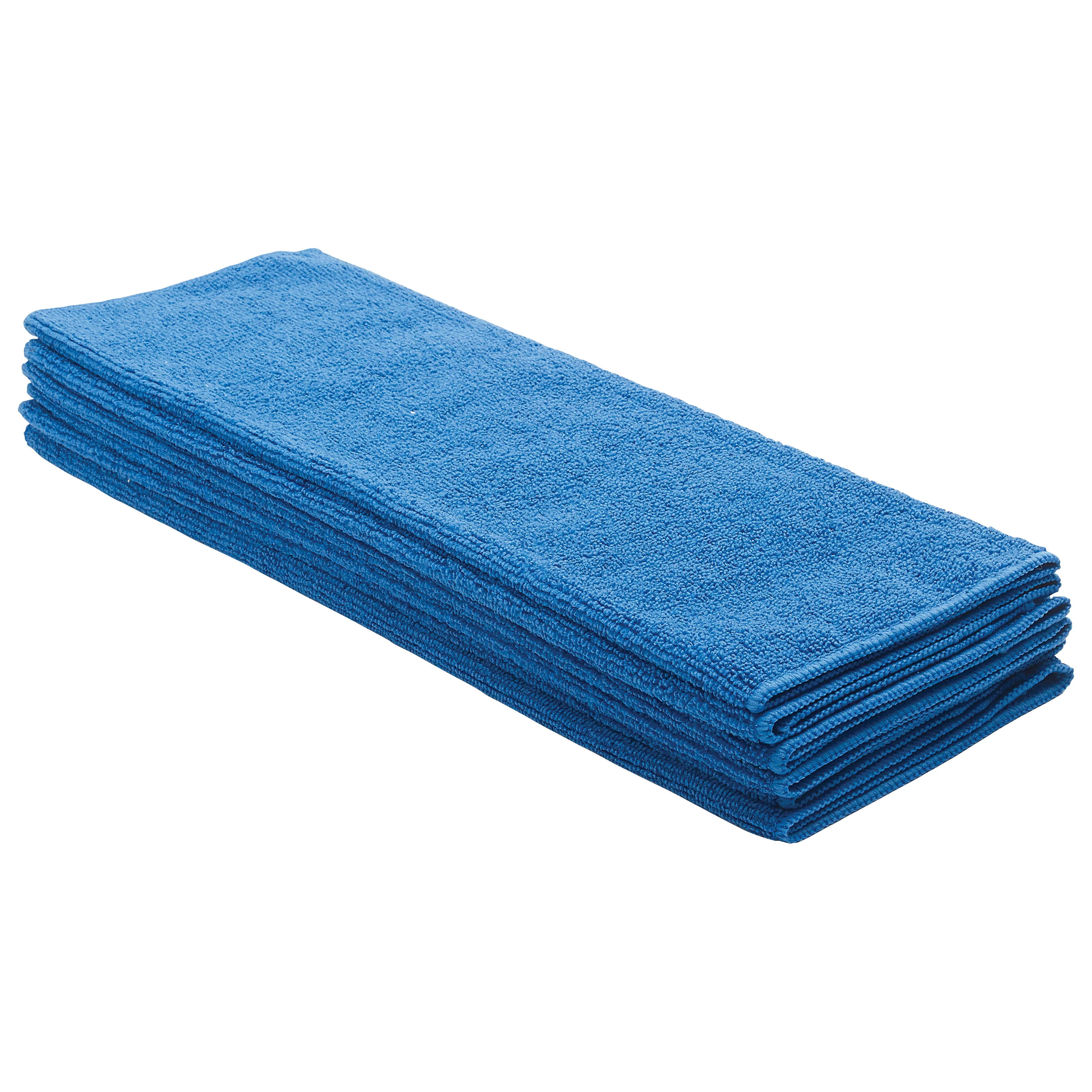 Winco BTM-16B 16 Inch Square Towel Set Blue Microfiber with 6 Packs - Image 3