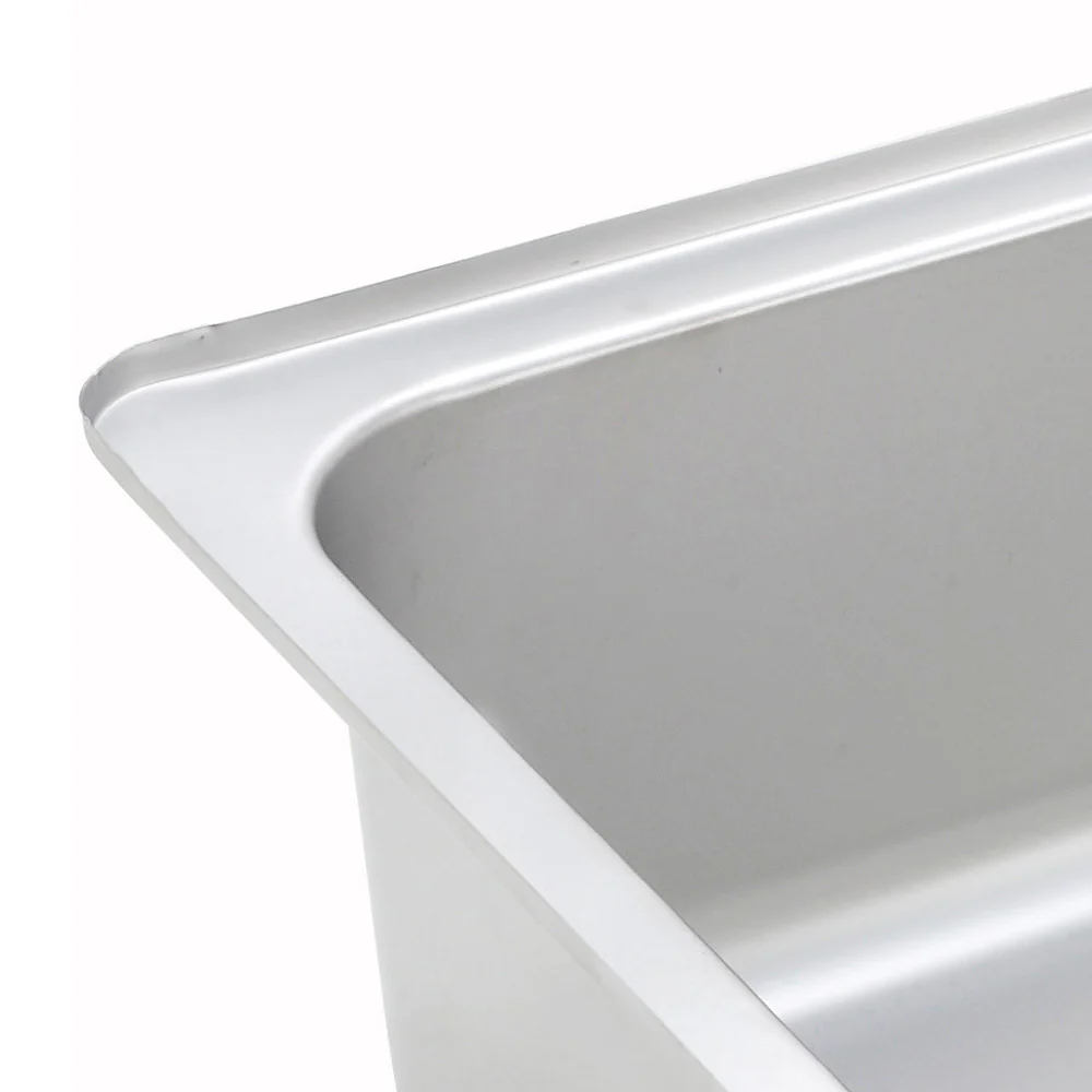 Winco C-WPF6 Spillage Pan Full Size Stainless Steel Rectangular 6 Inch Deep - Image 3