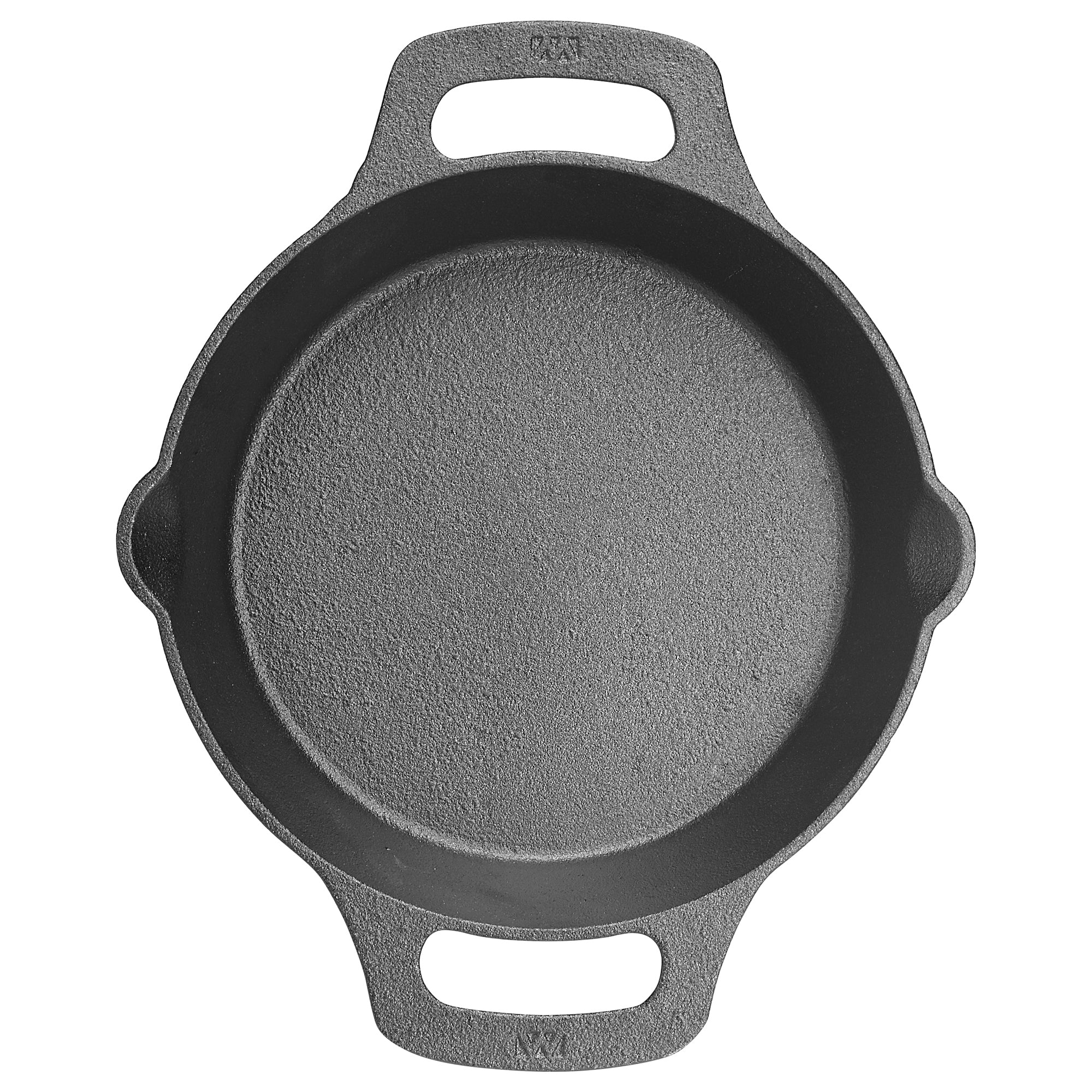 Winco CASD-8 8 Inch Diameter Induction Skillet with Dual Loop Handle Cast Iron - Image 3