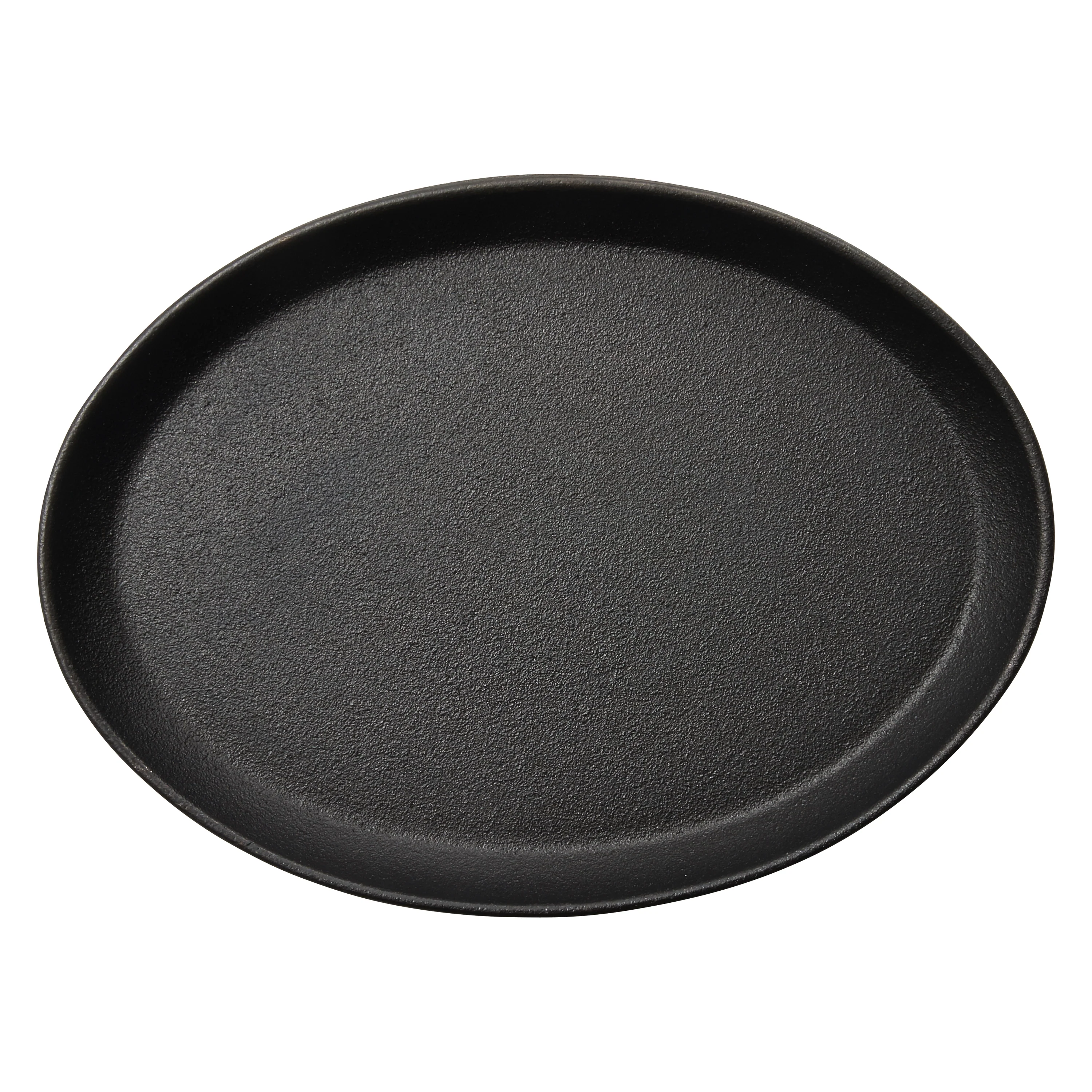Winco CASG-10O 10 Inch Oval Cast Iron Serving Griddle Pre-seasoned - Image 2