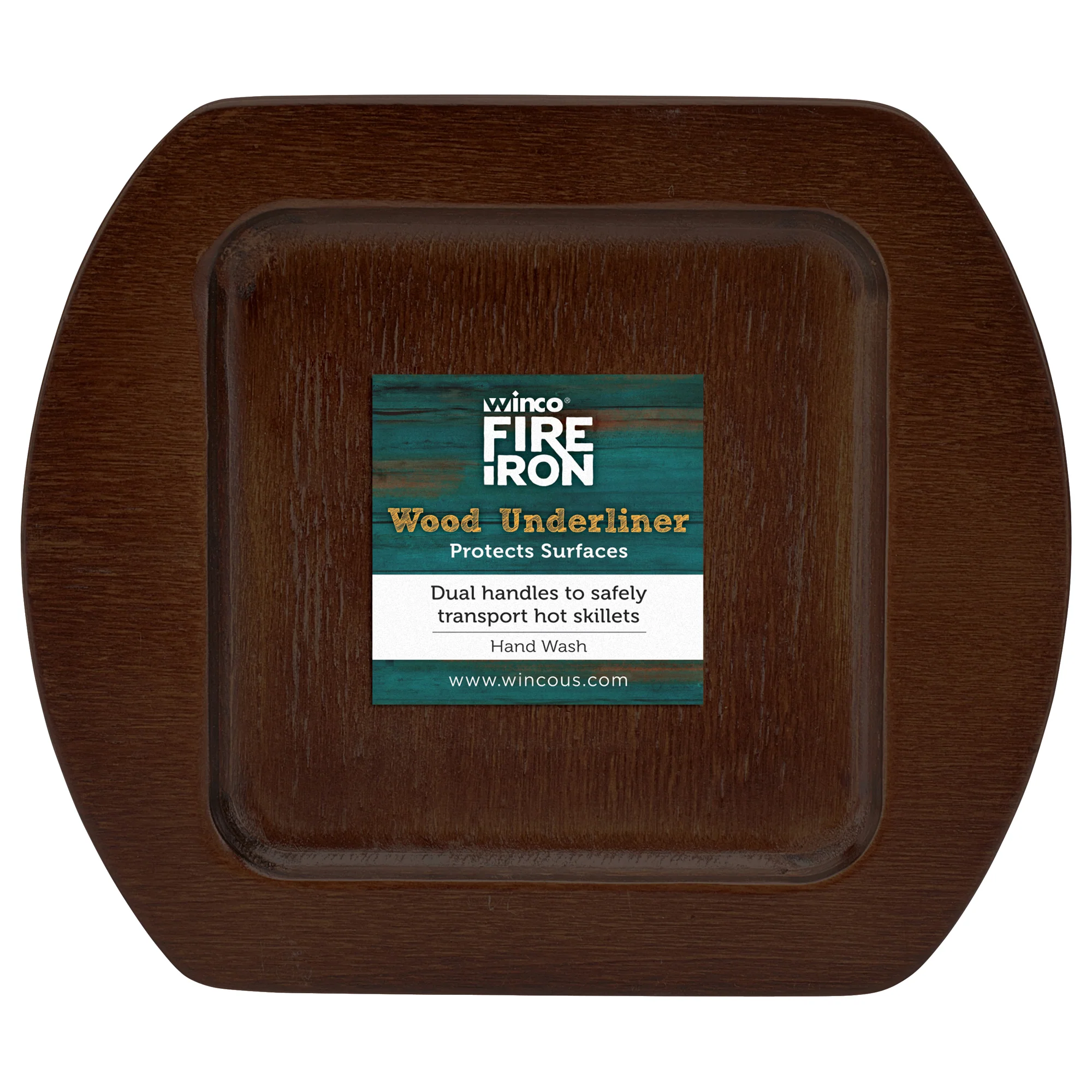 Winco CASM-4SUL 6-1/2 Inch Wood Underliner for CASM-4S Square with dual handles - Image 2