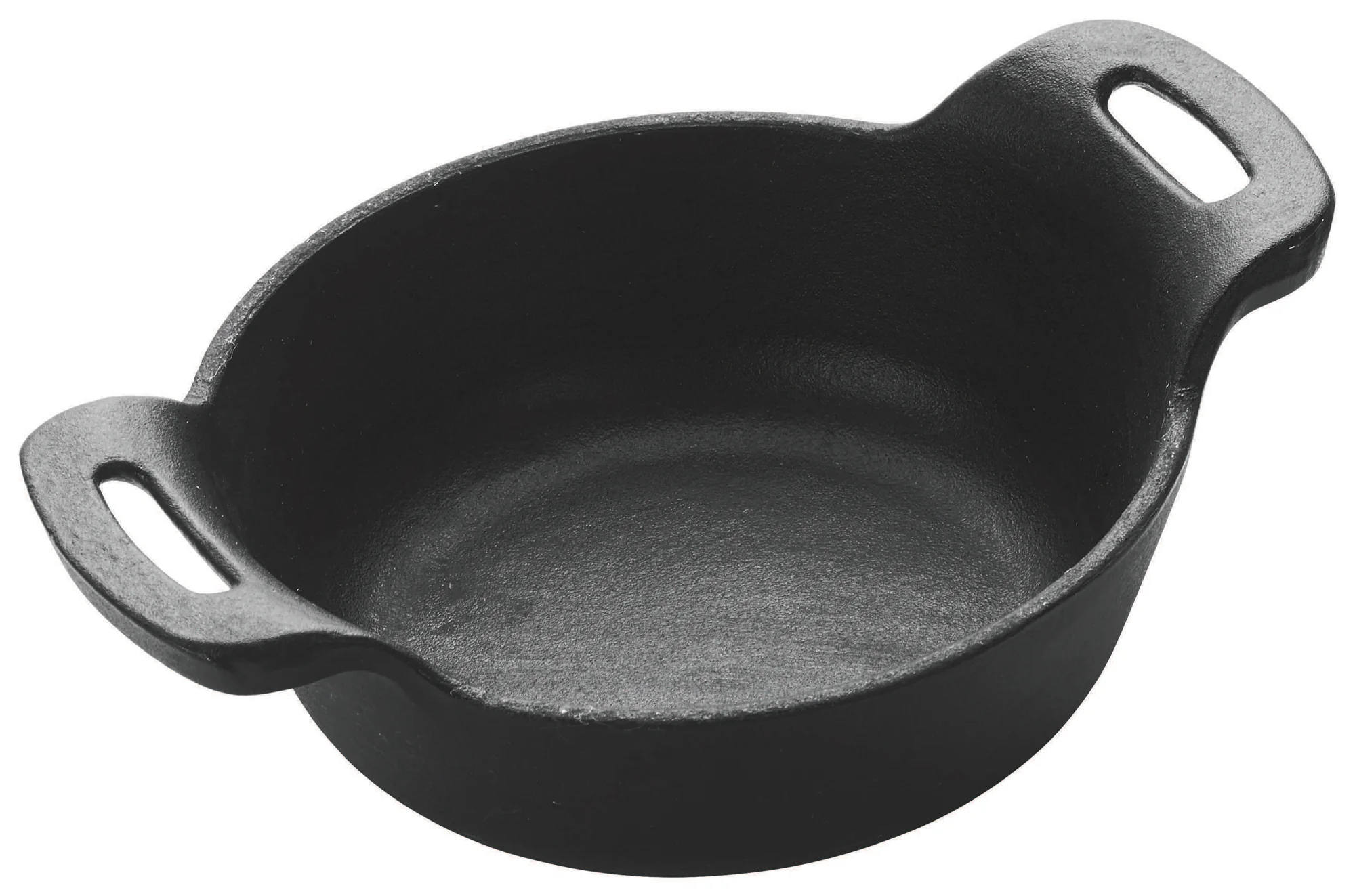 Winco CASM-5R 12 Oz Round Induction Server Cast Iron Matte Black Enamel - Image 3