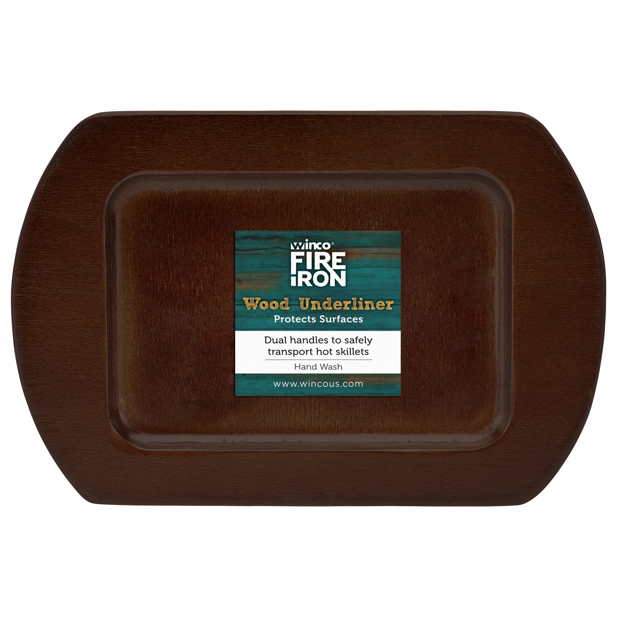 Winco CASM-5TUL 7 Inch Wood Underliner for CASM-5RT with Dual Handles - Image 2