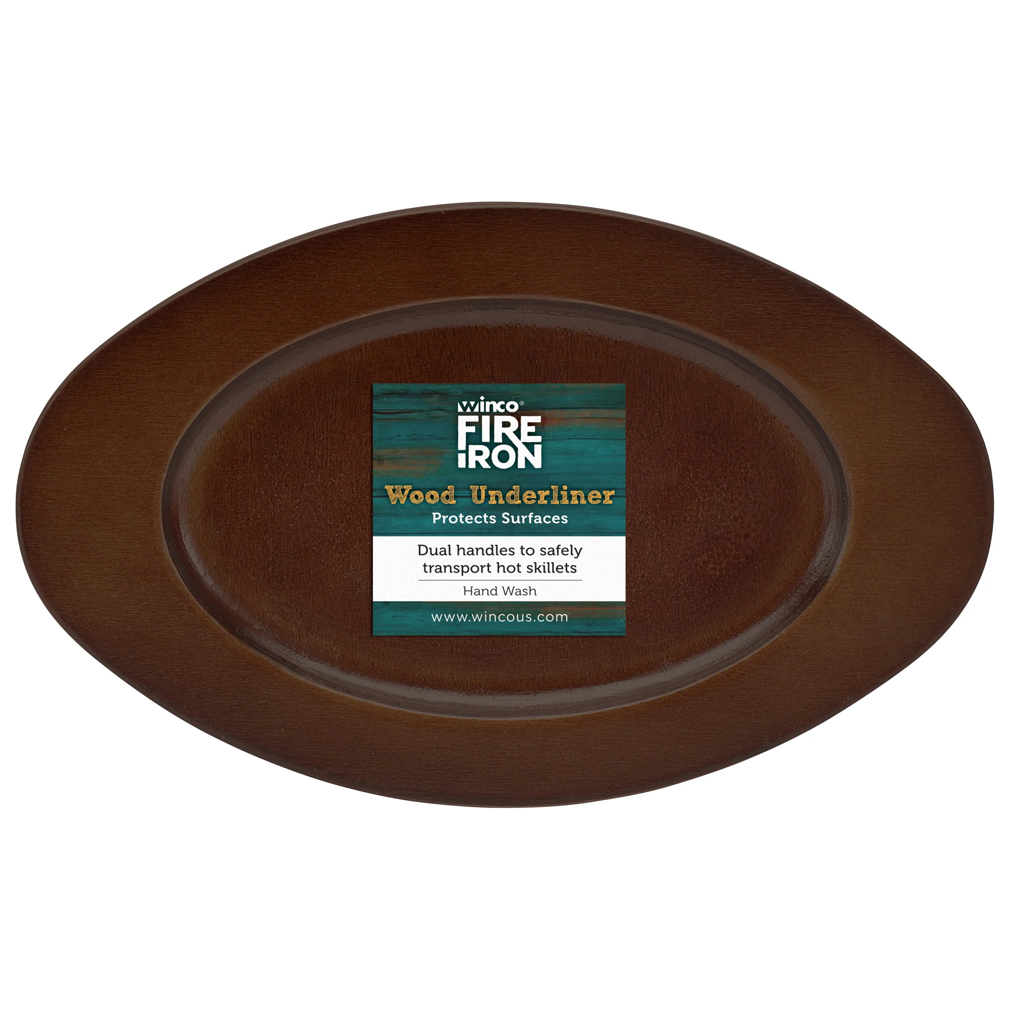 Winco CASM-6OUL 6 Inch Wood Underliner with Dual Handles for CASM-6O - Image 4