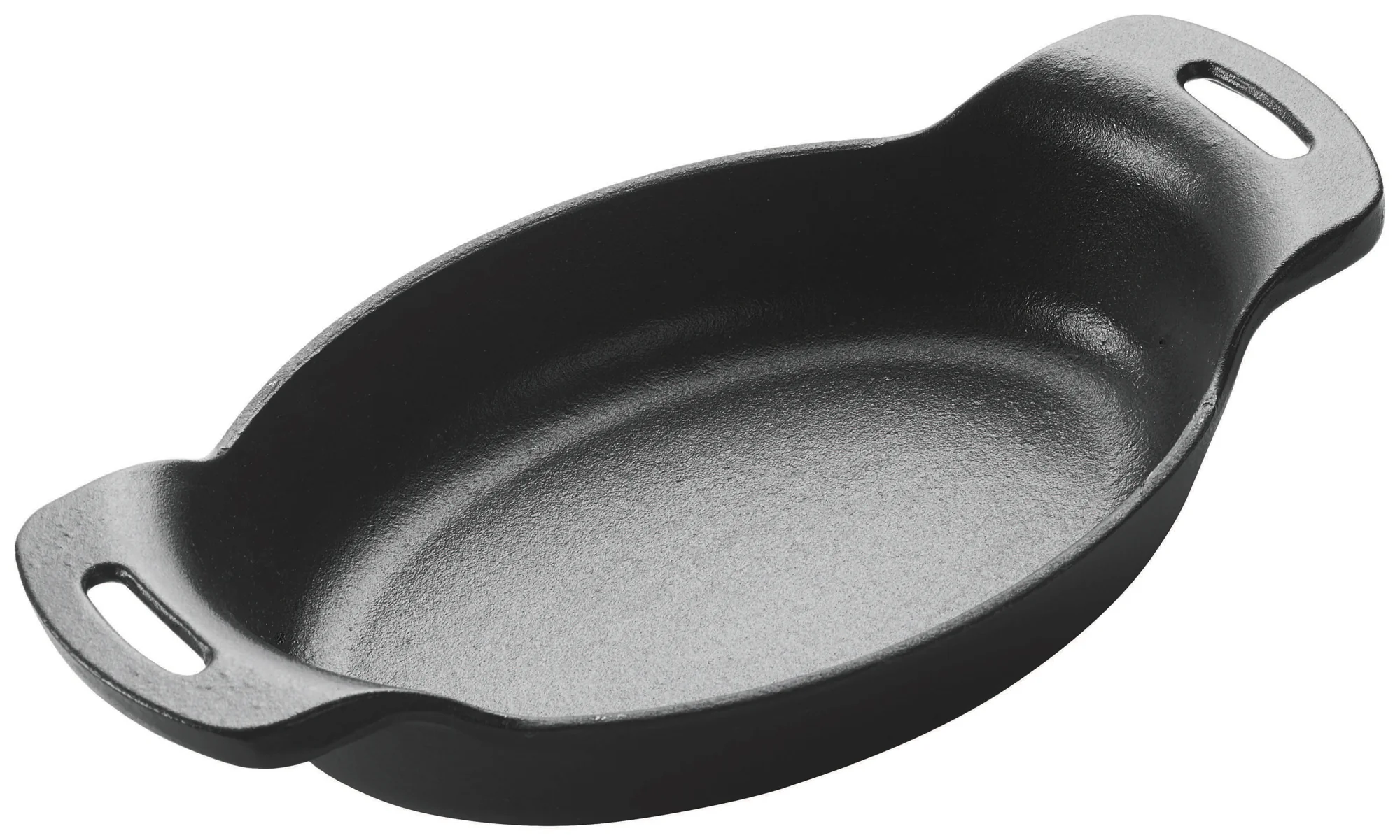 Winco CASM-7O 16 Oz Mini Induction Server Oval Cast Iron Matte Black Enamel - Image 2