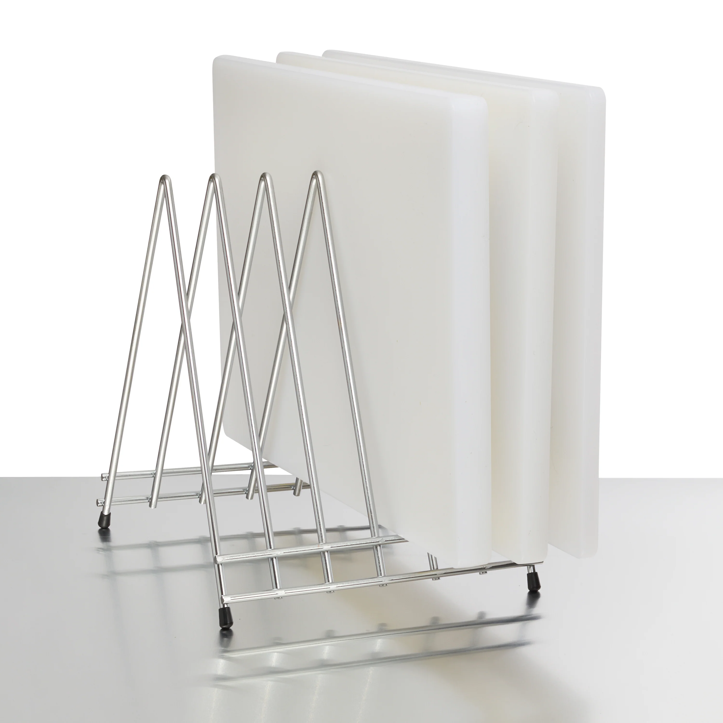 Winco CB-6L Cutting Board Rack Chrome Plated 6 Slots for Boards Up To 1 Inch - Image 3