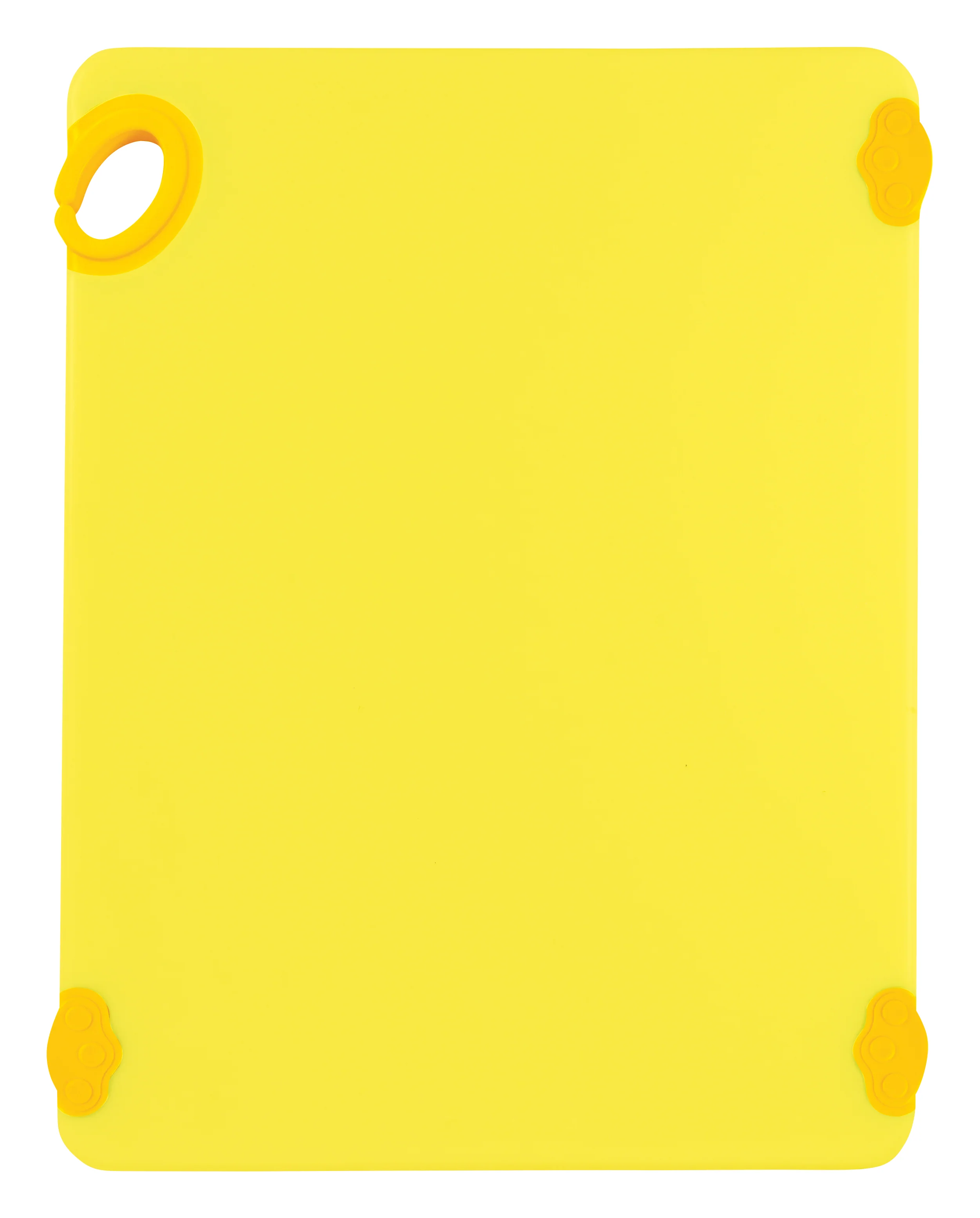 Winco CBK-1520YL 15 Inch Rectangular Cutting Board with Rubber Grip Hook Yellow Co-Polymer - Image 2