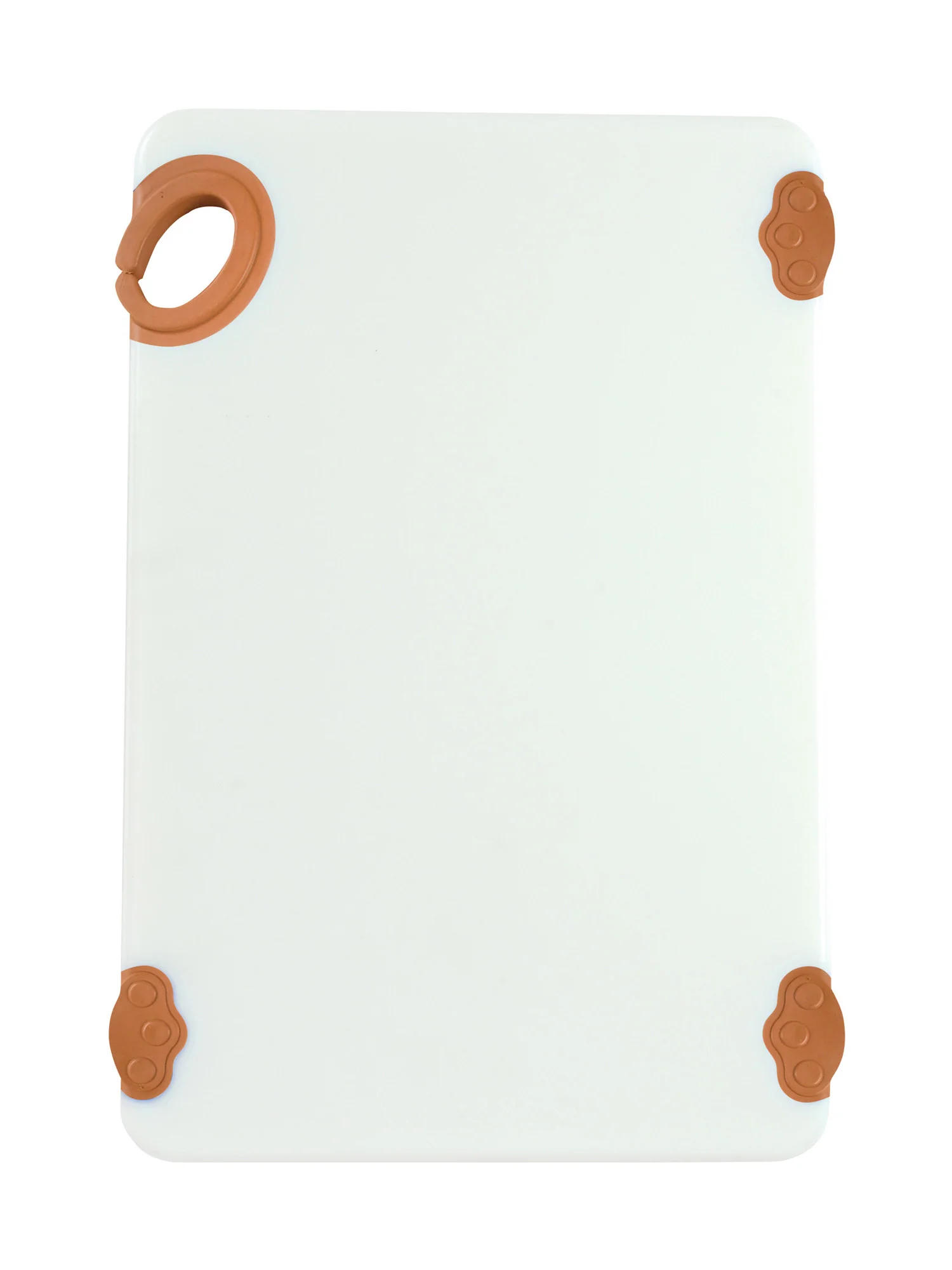 Winco CBN-1218BN 12 Inch Co-polymer Rectangular Cutting Board with Rubber Grip Hook Brown