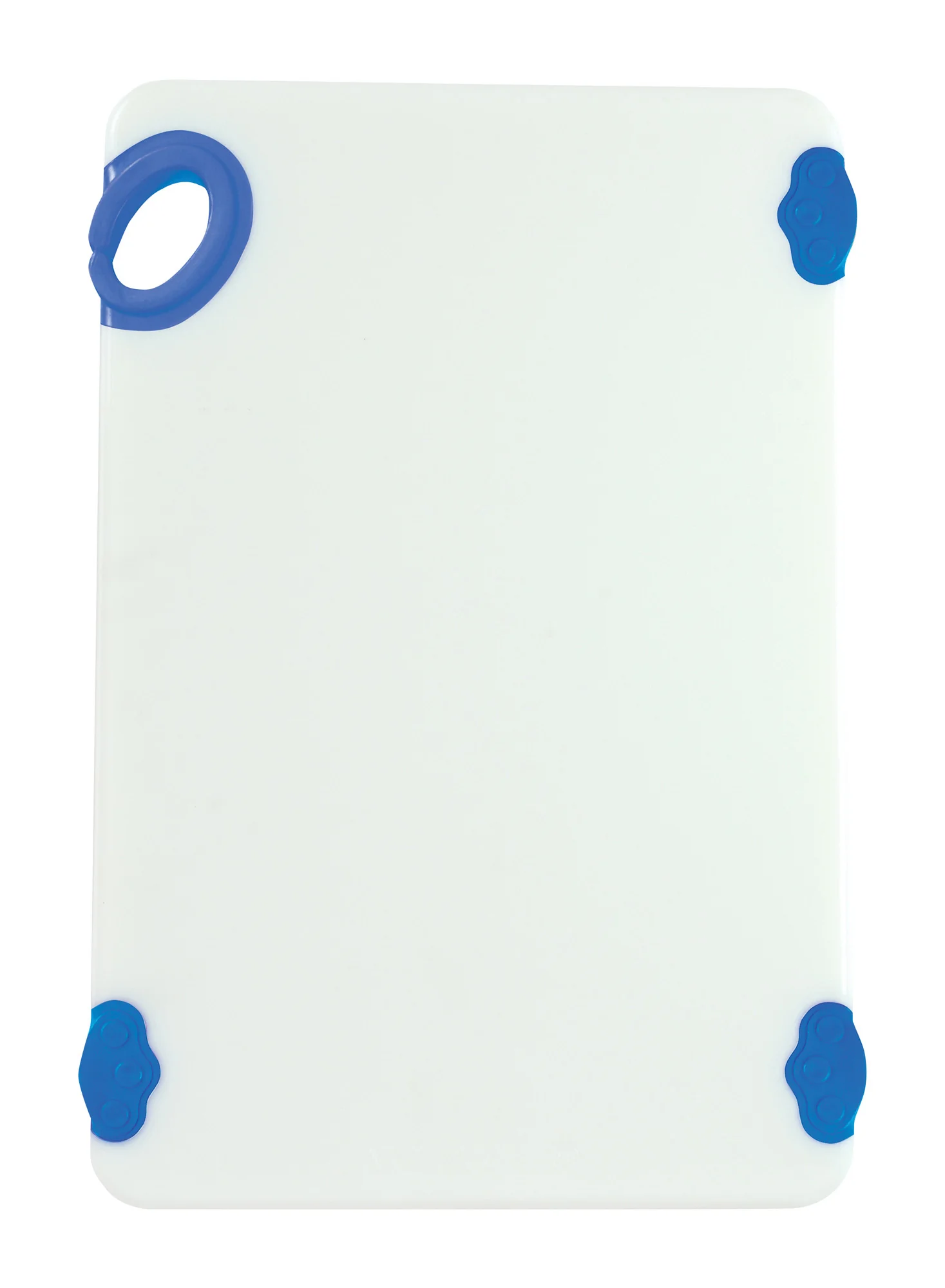 Winco CBN-1218BU 12 Inch RECTANGULAR Cutting Board with Rubber Grip Hook Blue Co-Polymer - Image 4