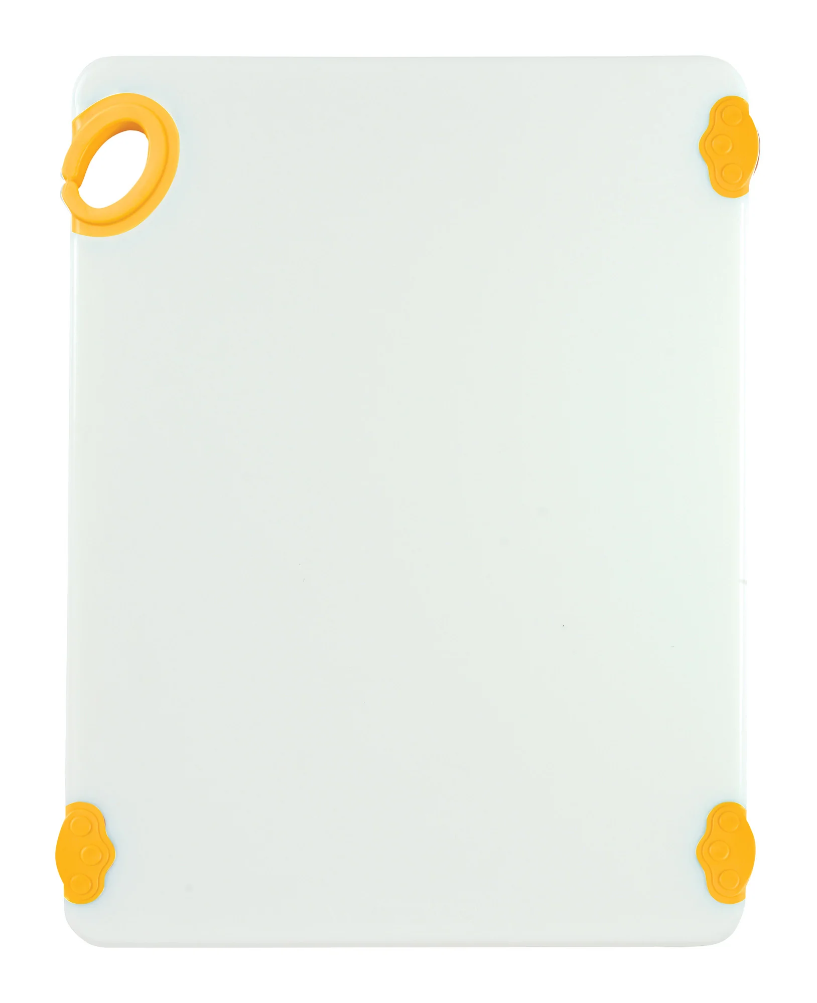Winco CBN-1520YL 15 Inch Rectangular Cutting Board with Rubber Grip Hook Yellow Co-Polymer - Image 4