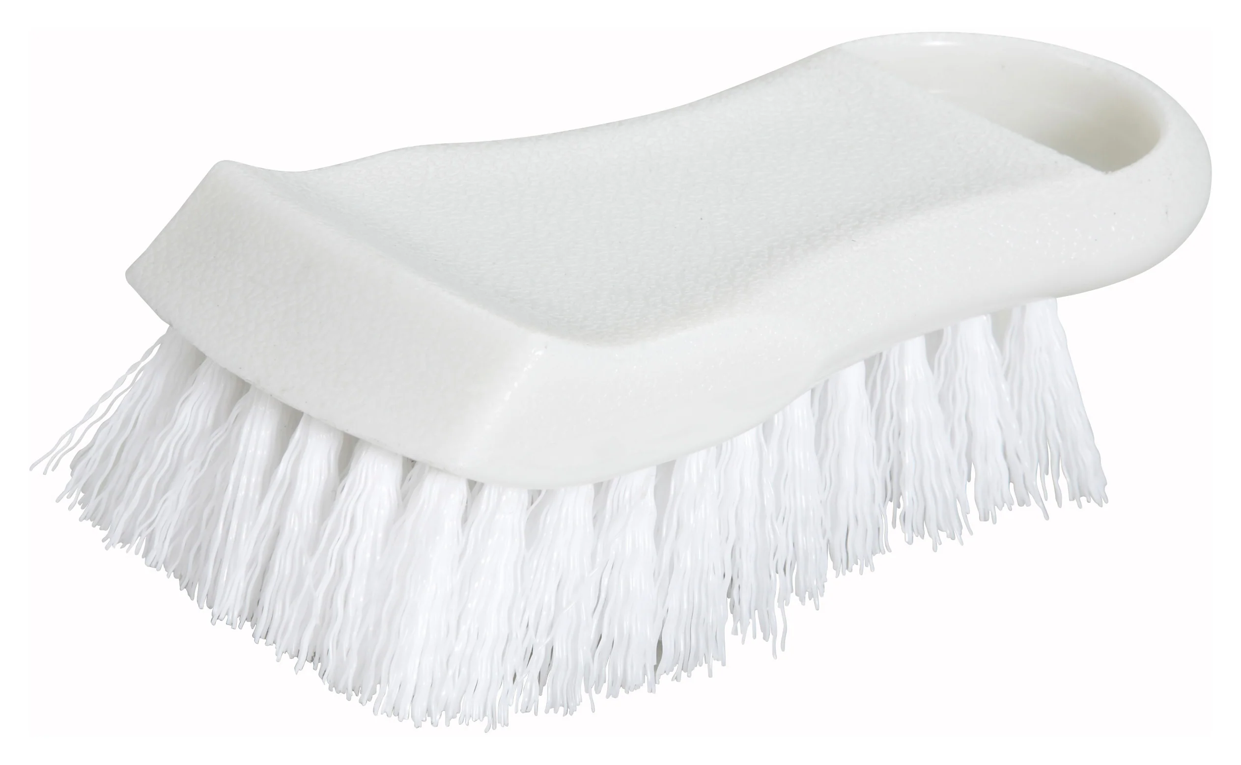 Winco 6-1/2" White Cutting Board Brush - Polypropylene Bristles - Image 2