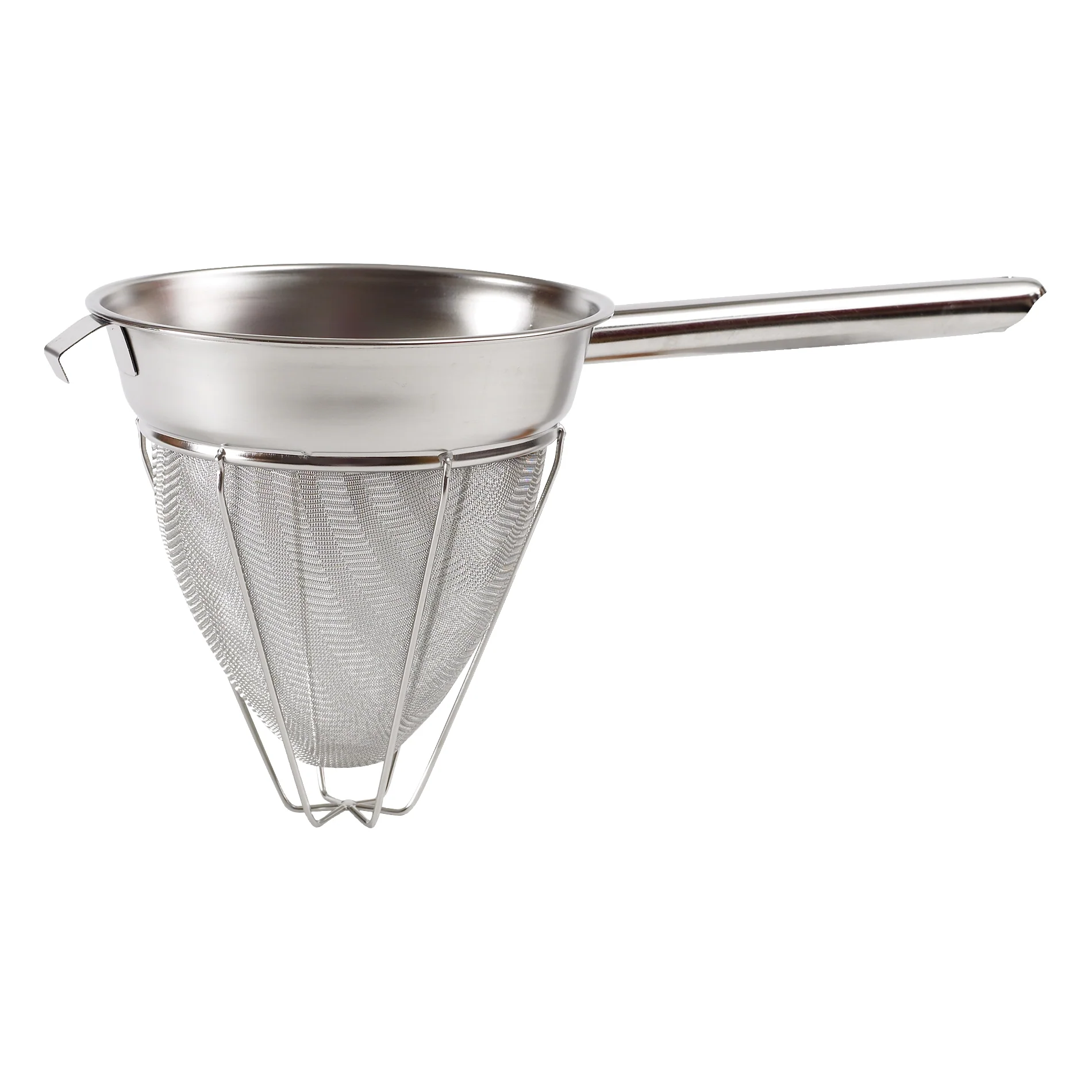 Winco CCB-8R 8 Inch Extra Fine Mesh Bouillon Strainer Reinforced Stainless Steel - Image 2