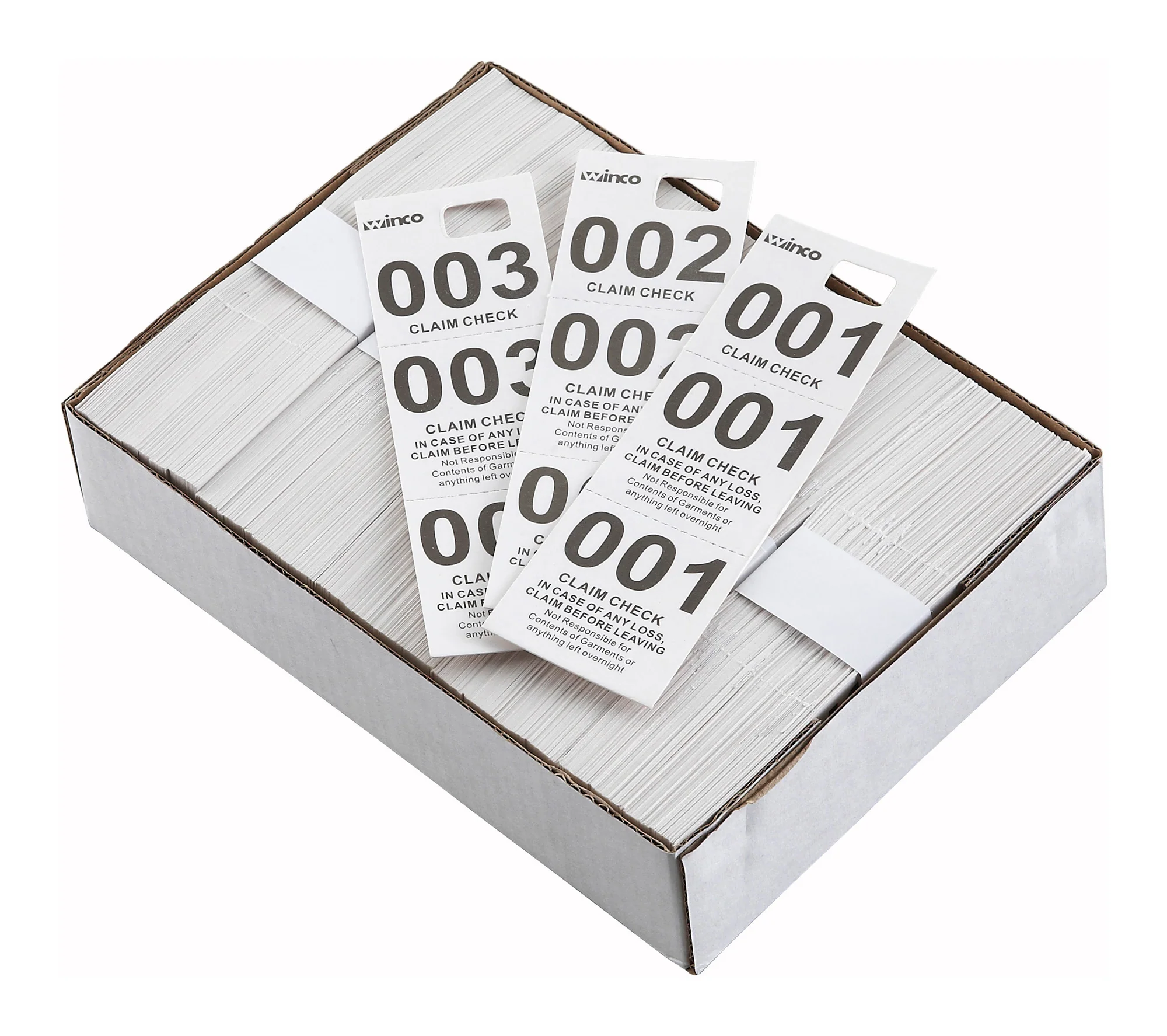 Winco CCK-5WT Coat Check Tag 500 Packs White Heavy-Duty Paper - Image 2