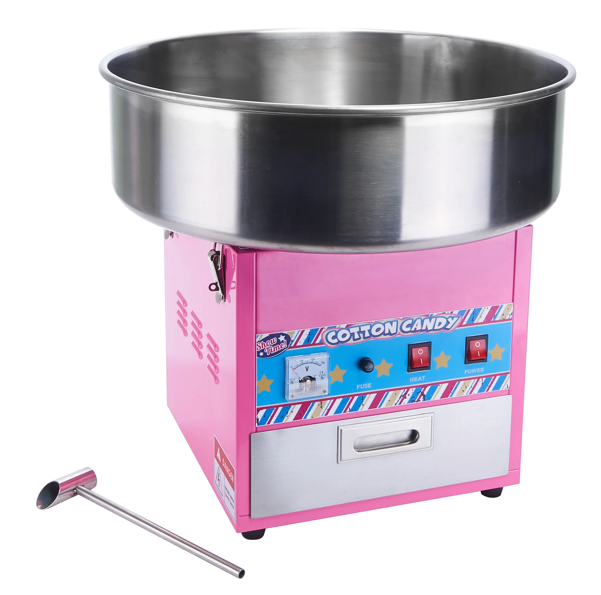 Winco CCM-28 20-1/2 Inch Stainless Steel Cotton Candy Machine with Scooper - Image 3