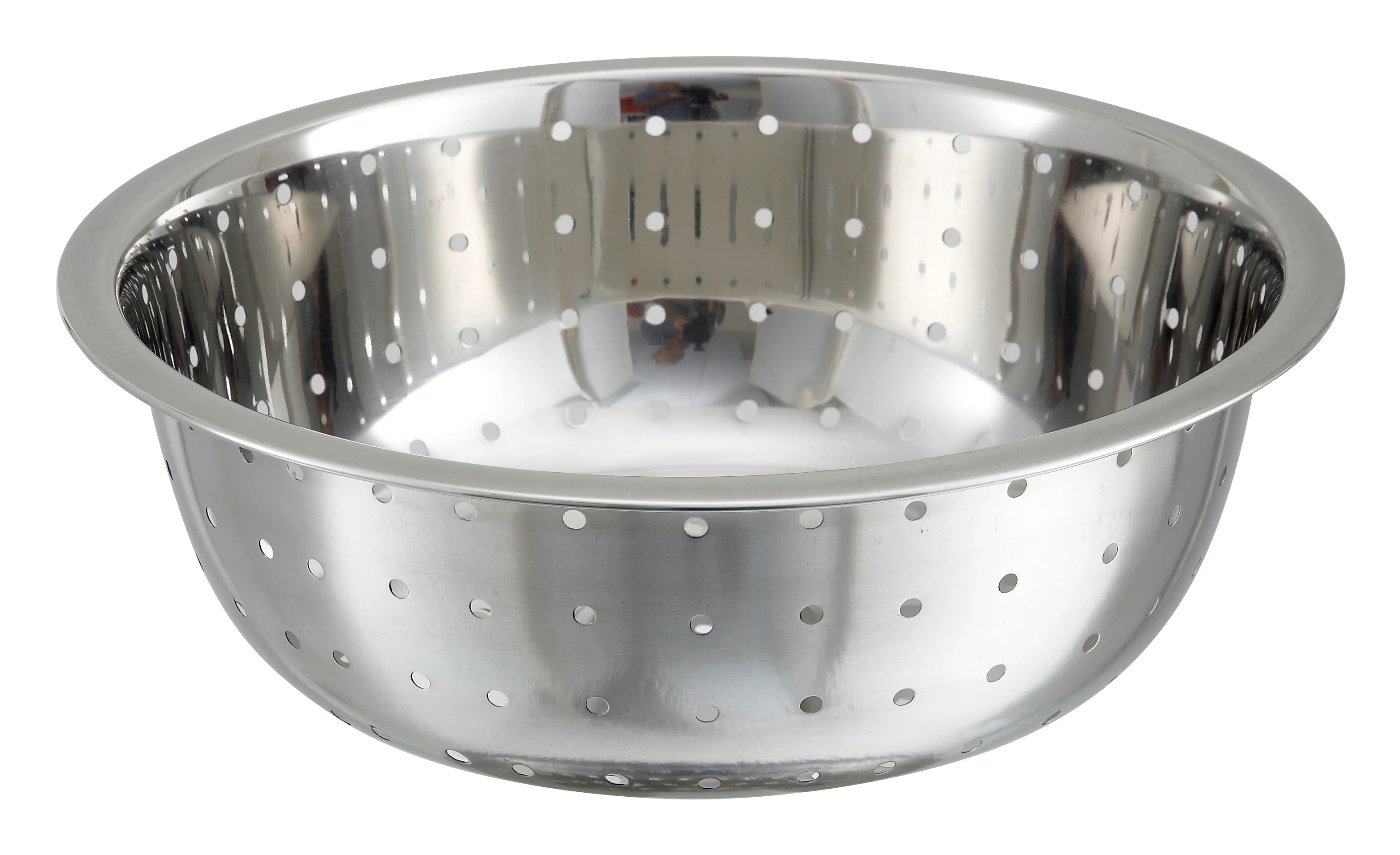 Winco CCOD-11L 11 Inch Diameter Chinese Colander 5mm Holes Stainless Steel - Image 2