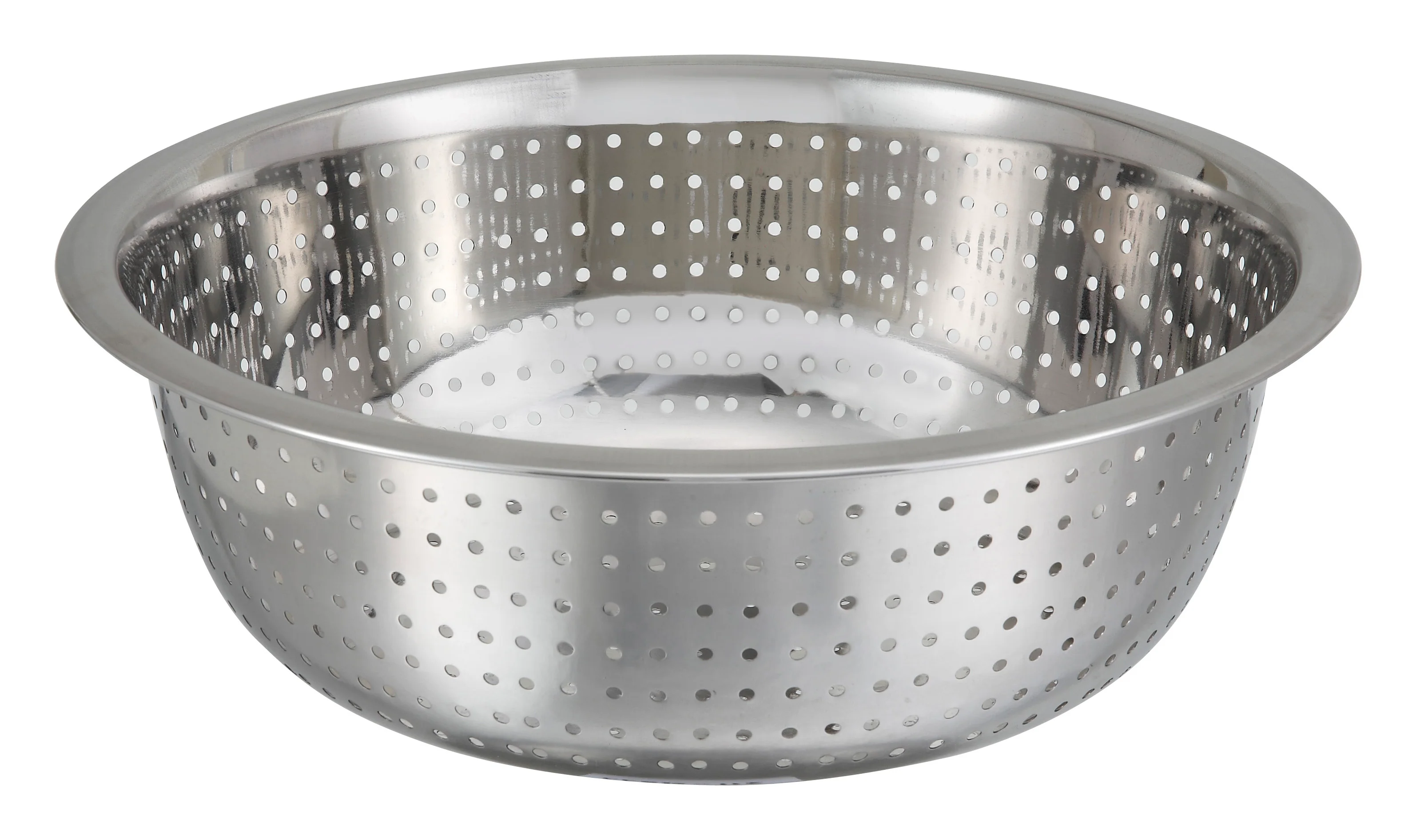 Winco CCOD-11S 11 Inch Diameter Stainless Steel Chinese Colander with 2.5mm Holes - Image 2