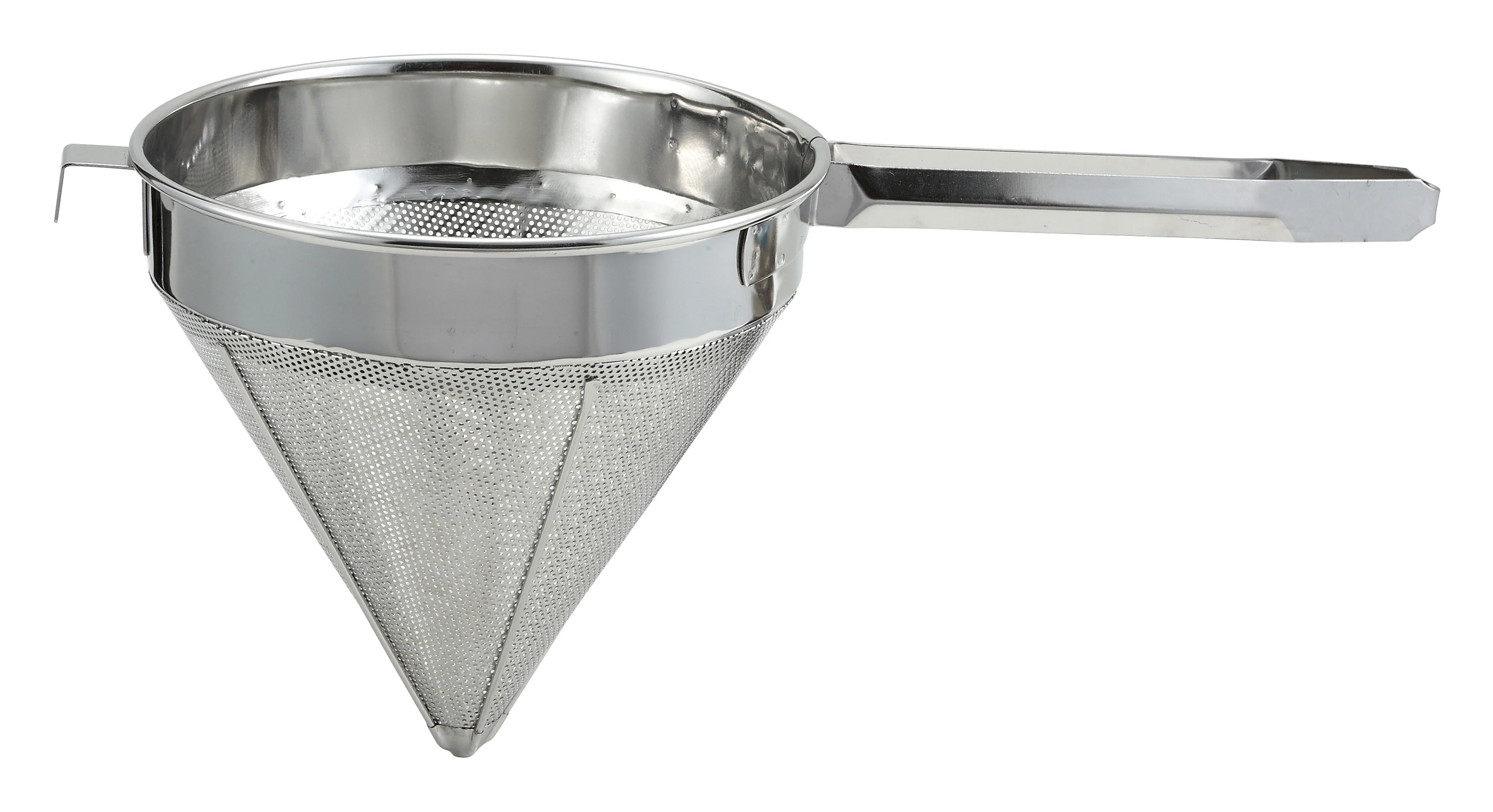 Winco 12" Fine Mesh China Cap Strainer - Stainless Steel - Image 2