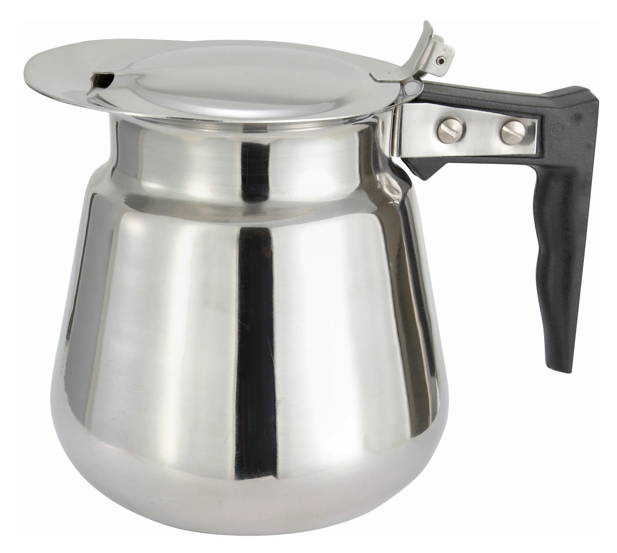 Winco CD-64 64 Oz. Coffee Decanter with Cover and Handle Stainless Steel - Image 2
