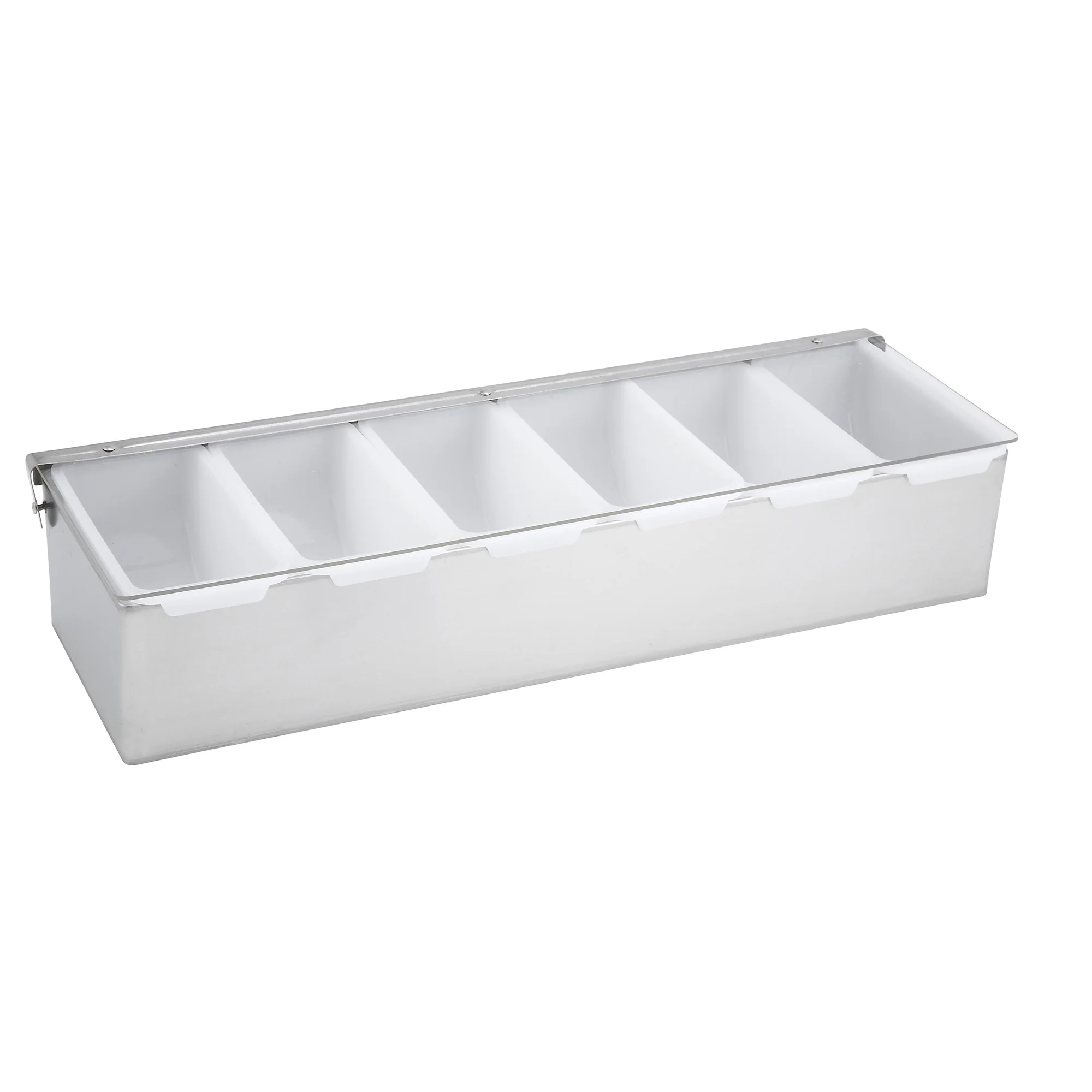 Winco CDP-6 6 Inch Stainless Steel Condiment Dispenser with 6 Compartments - Image 2
