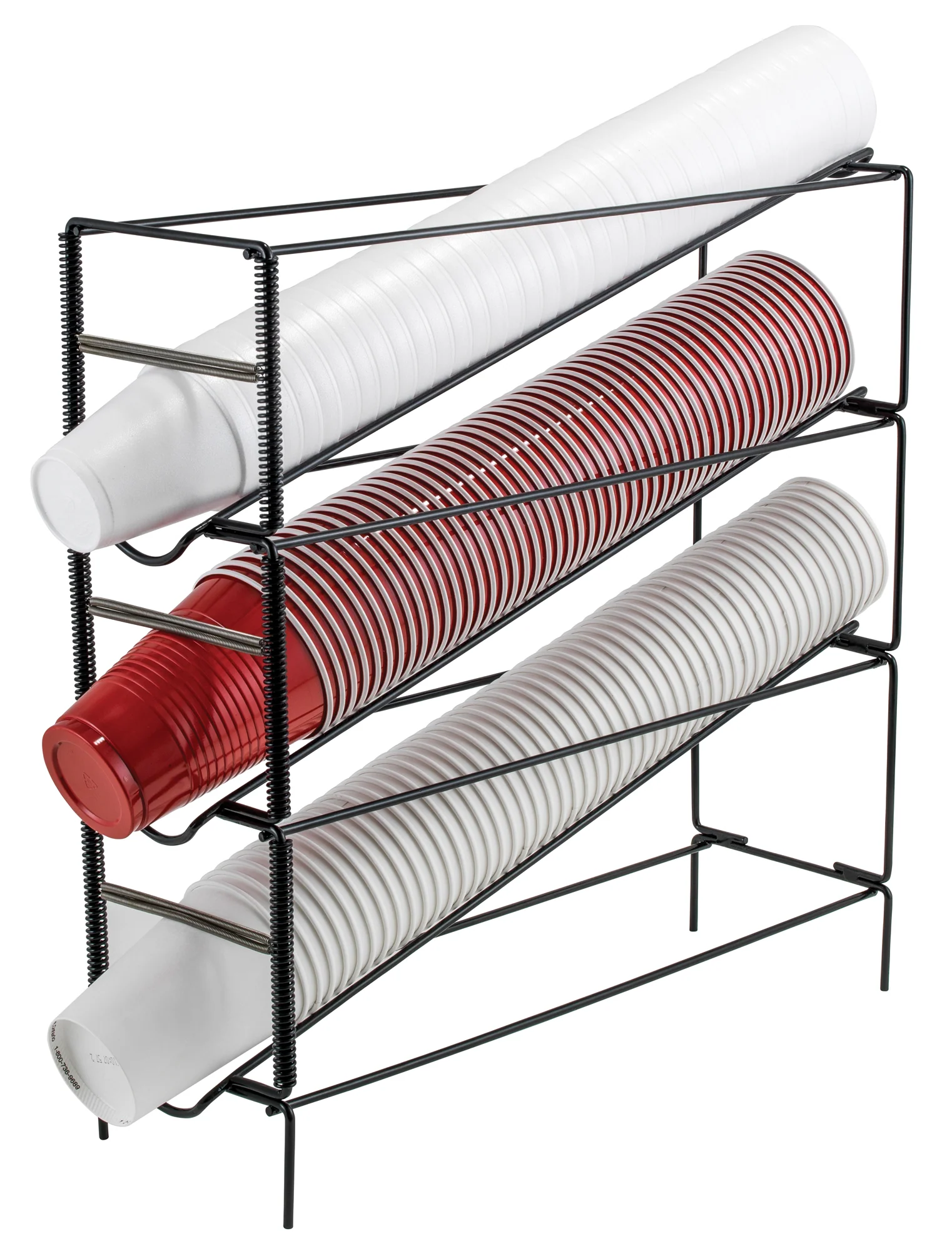 Winco CDR-3 20 Inch Cup Dispensing Rack 3-tier Steel with Suction Feet - Image 3