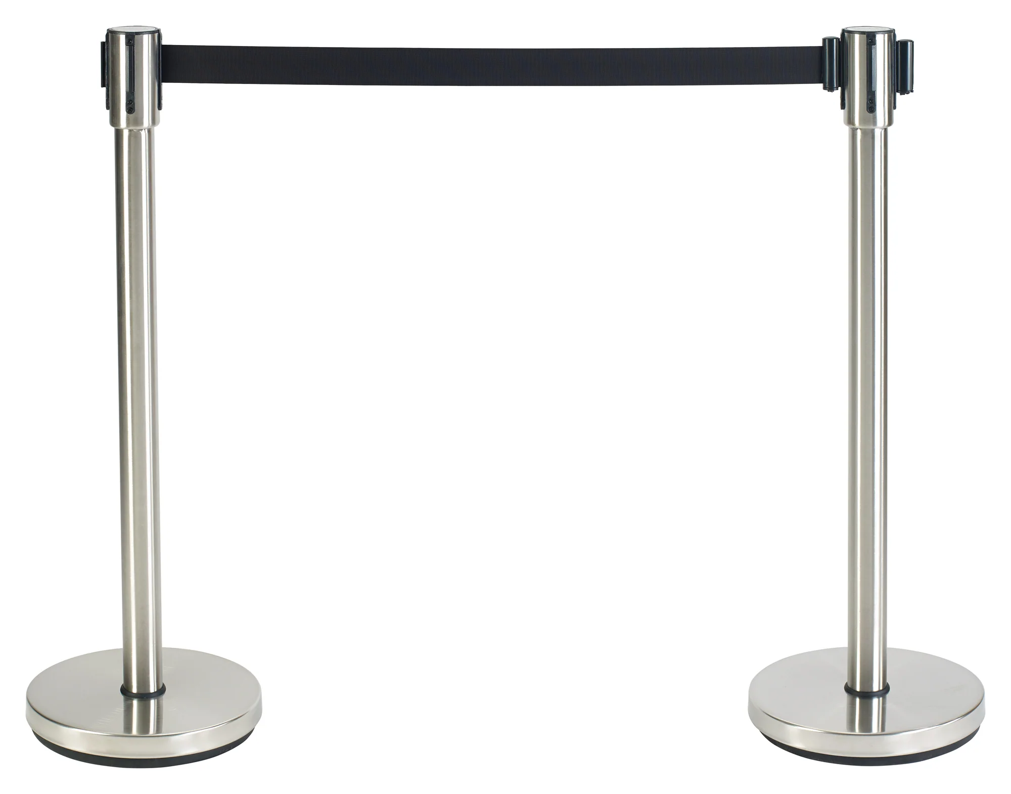 Winco 34" Stainless Steel Retractable Belt Stanchion - Heavyweight Base - Image 3