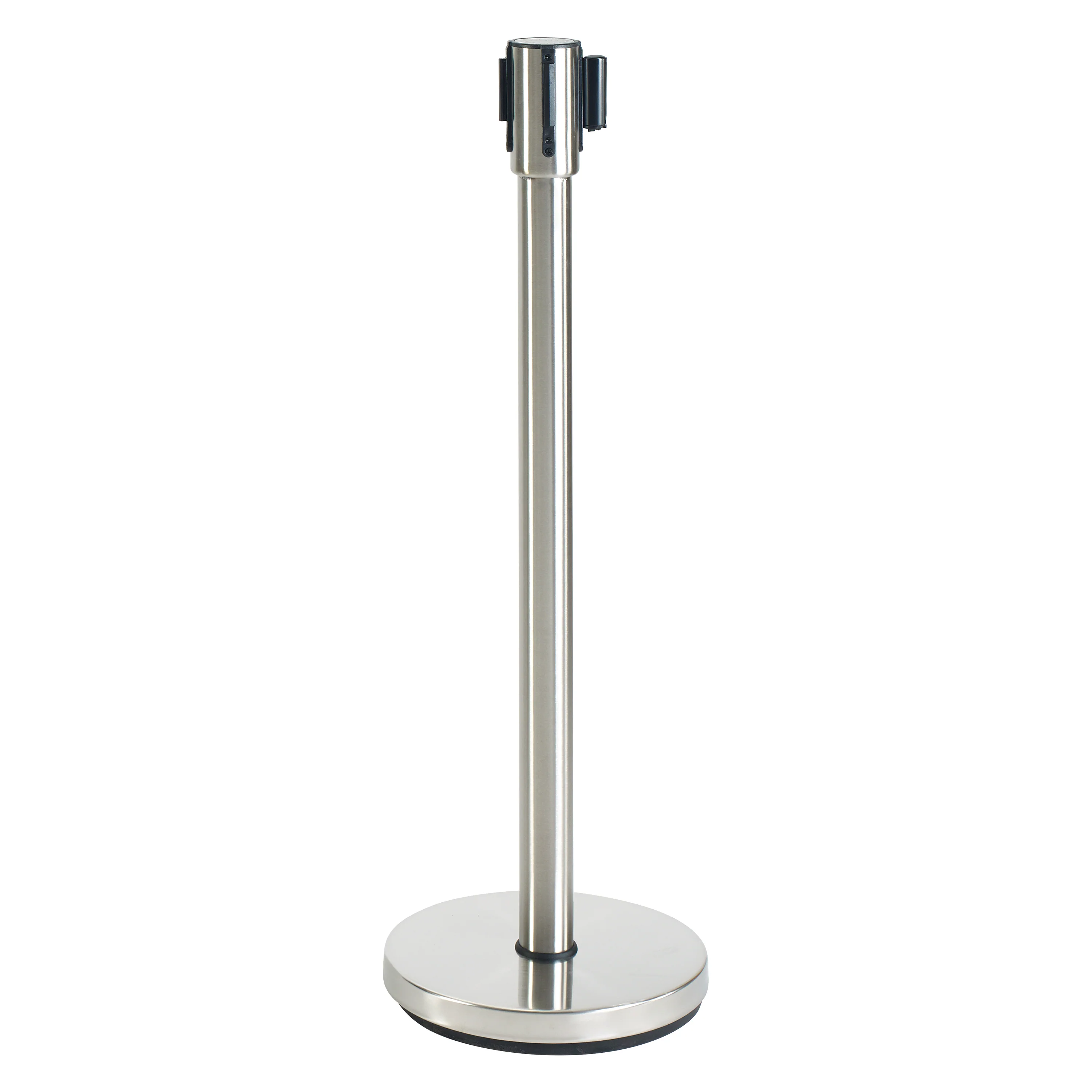 Winco 34" Stainless Steel Retractable Belt Stanchion - Heavyweight Base - Image 4